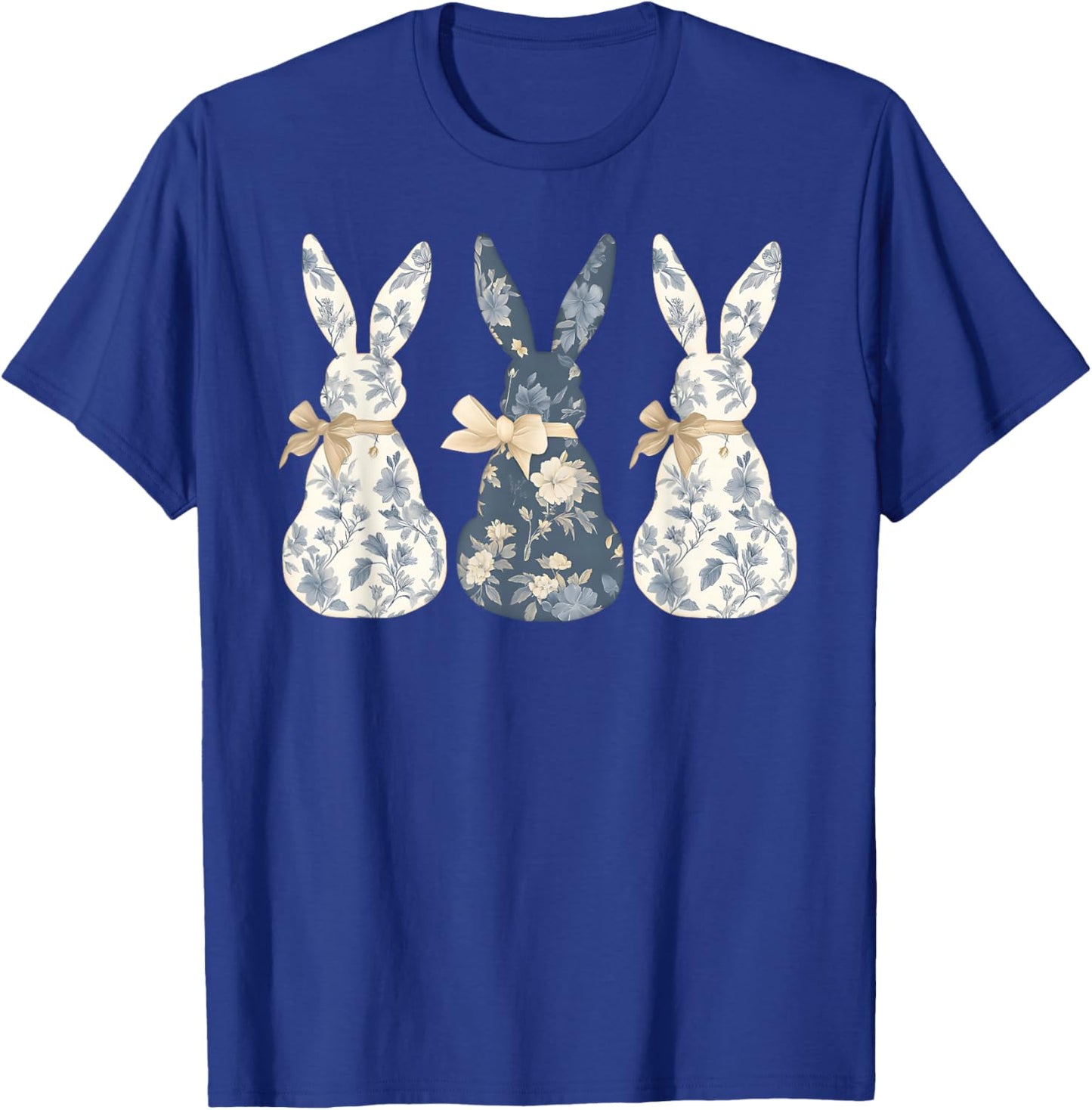 Funny Bunny Wildflower Rabbit Lovers Easter Coquette Bow T-Shirt - T-Shirt | Royal