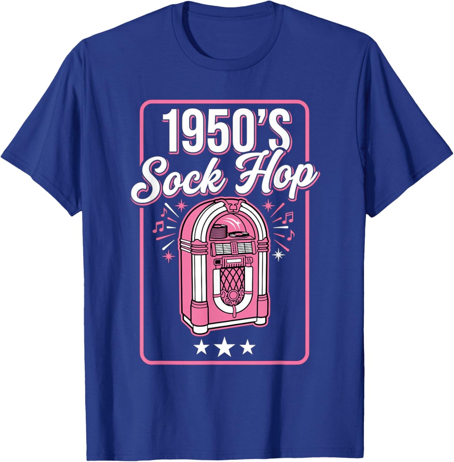 1950s Sock Hop Pink Jukebox Rockabilly Dance Music T-Shirt - T-Shirt | Royal
