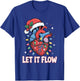 Let It Flow Funny Heart Christmas Lights Design T-Shirt - T-Shirt | Royal