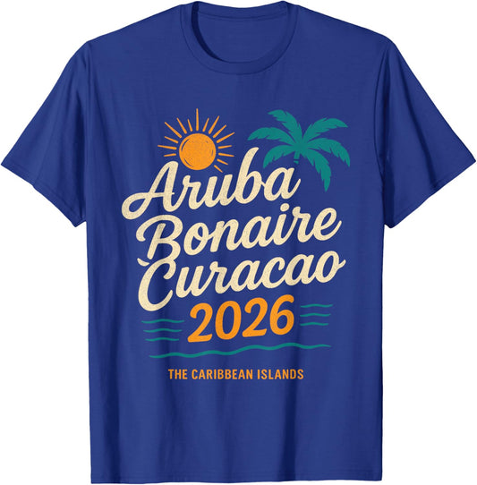 Aruba Bonaire Curacao 2026 Caribbean Island Vibes T-Shirt - T-Shirt | Royal