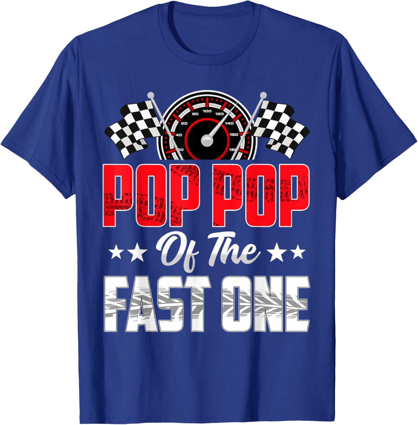 Pop Pop of The Fast One Birthday 1st Race Car Family T-Shirt - T-Shirt | Royal