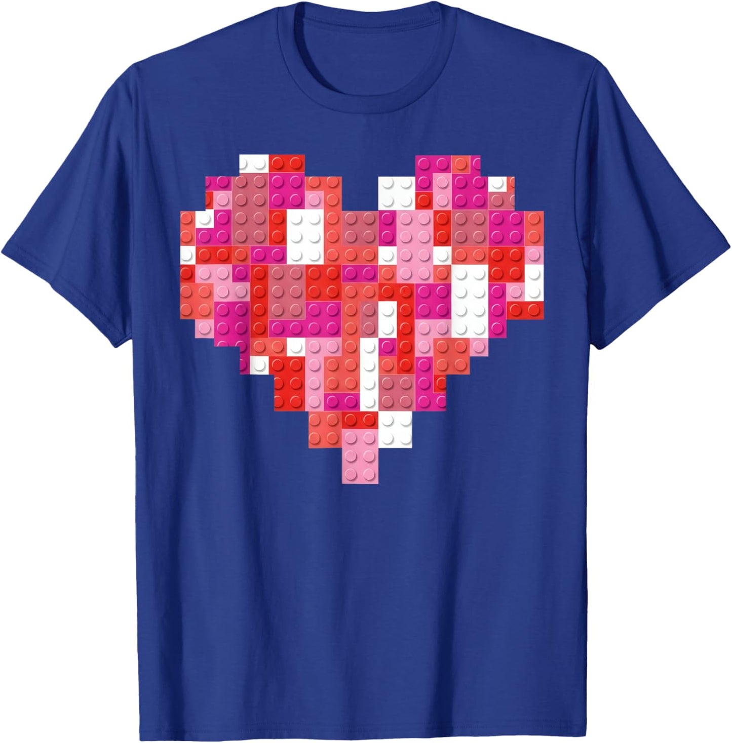 Valentines Day Heart Blocks Bricks Boys Toddles Valentine T-Shirt - T-Shirt | Royal