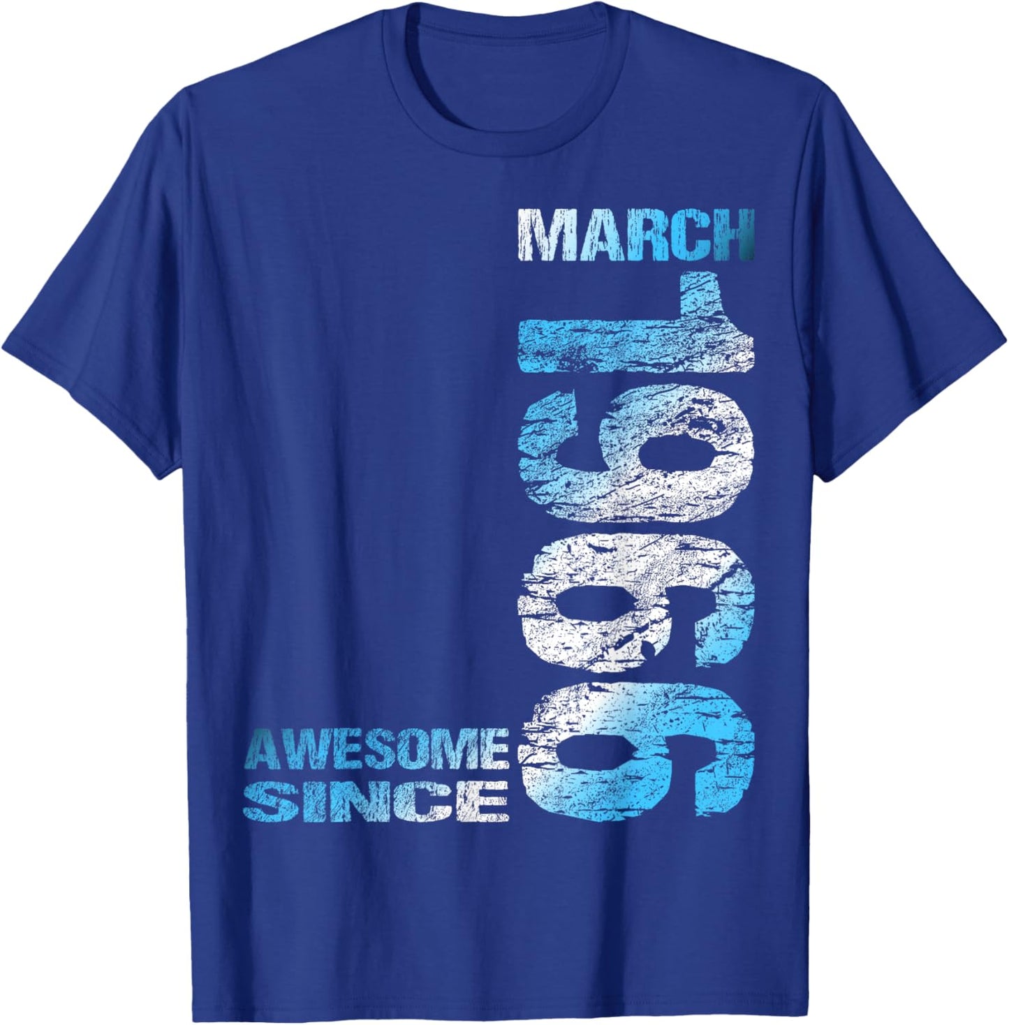 Awesome Since March 1966 60th Birthday T-Shirt - T-Shirt | Royal