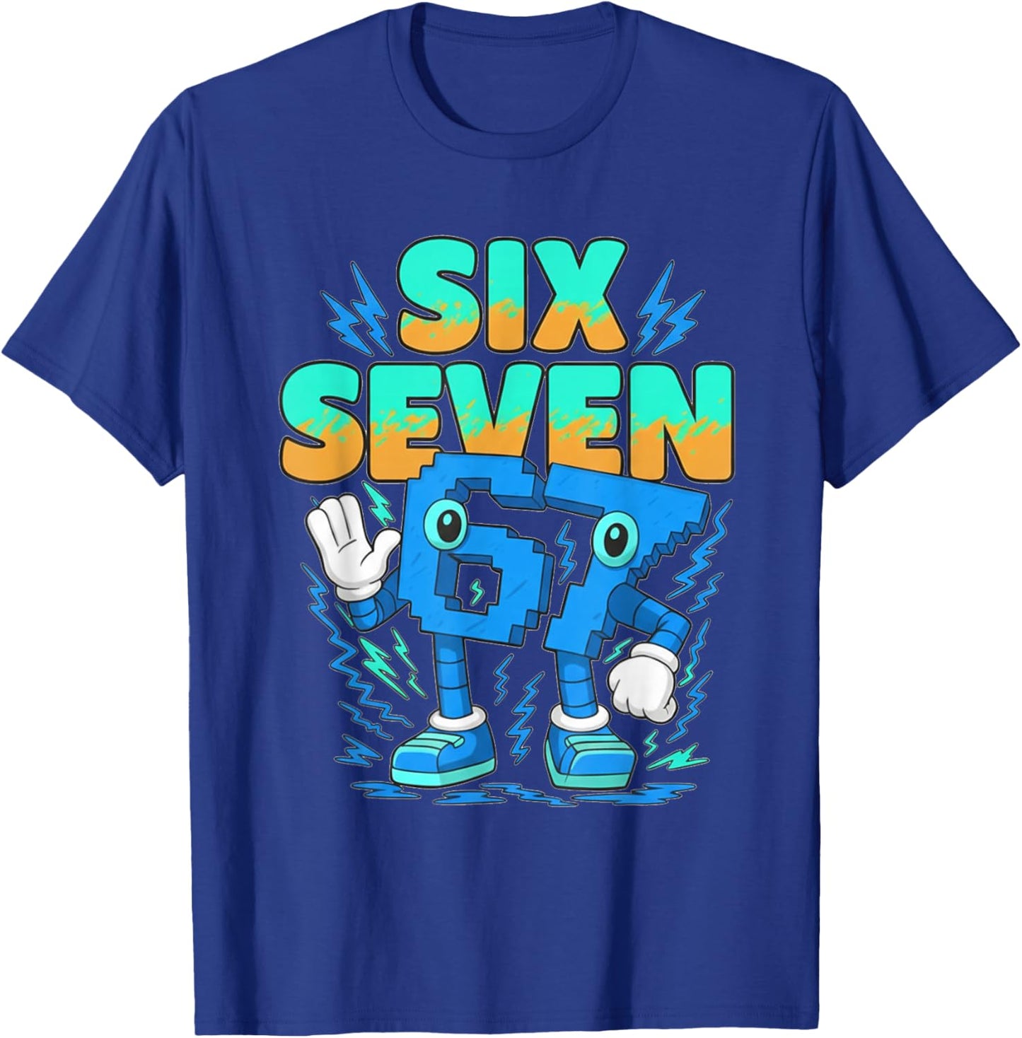 Kids Meme 67 Six Seven 6 7 Gen Alpha Slang Gaming Humor Boys T-Shirt - T-Shirt | Royal