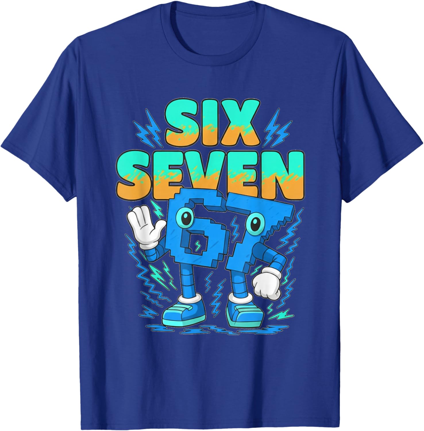 Kids Meme 67 Six Seven 6 7 Gen Alpha Slang Gaming Humor Boys T-Shirt - T-Shirt | Royal