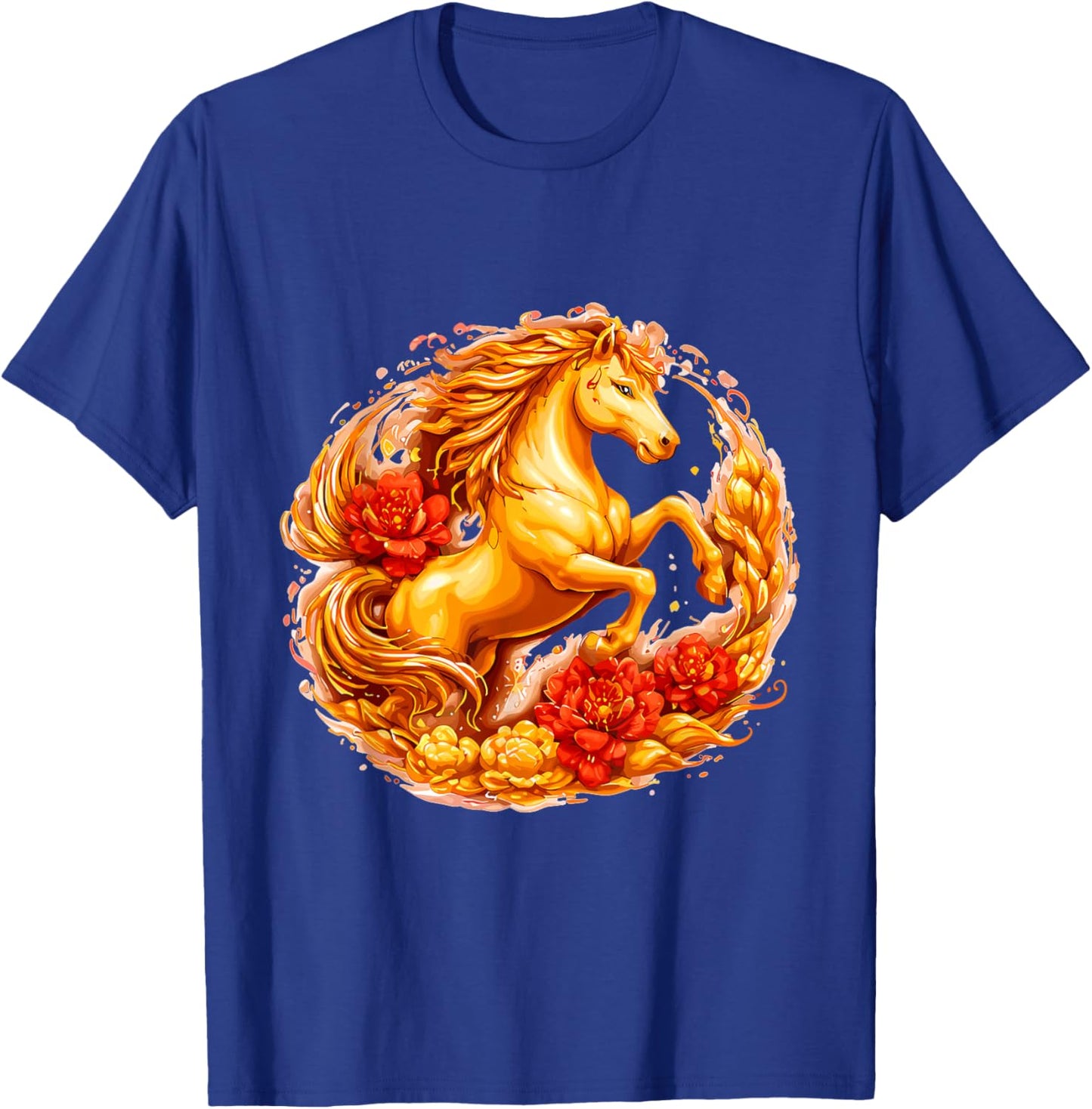 Year of The Horse Chinese Lunar Zodiac Astrology Art 2026 T-Shirt - T-Shirt | Royal