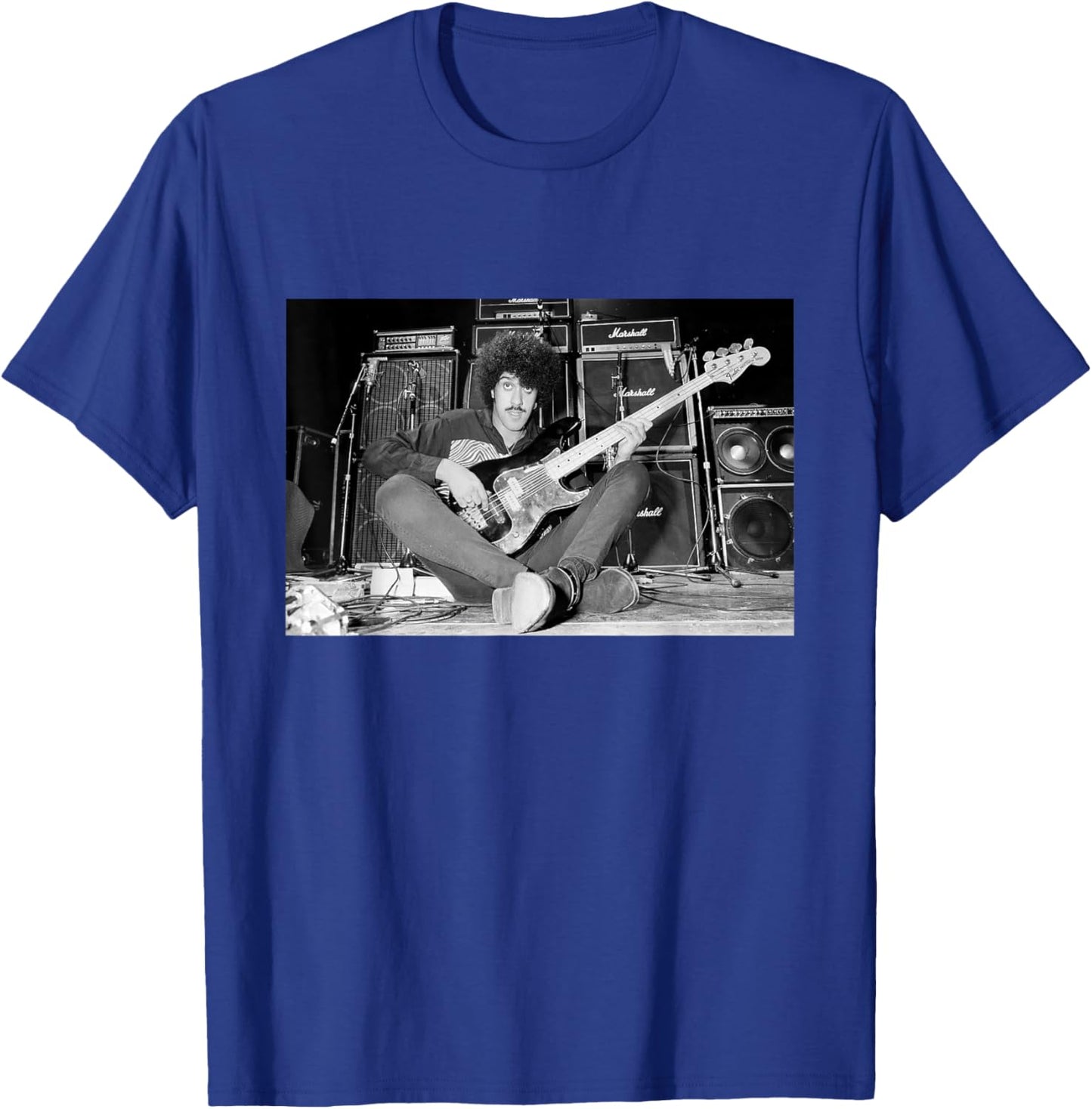 Phil Lynott Thin Lizzy Recording Thunder and Lightning 1982 T-Shirt - T-Shirt | Royal