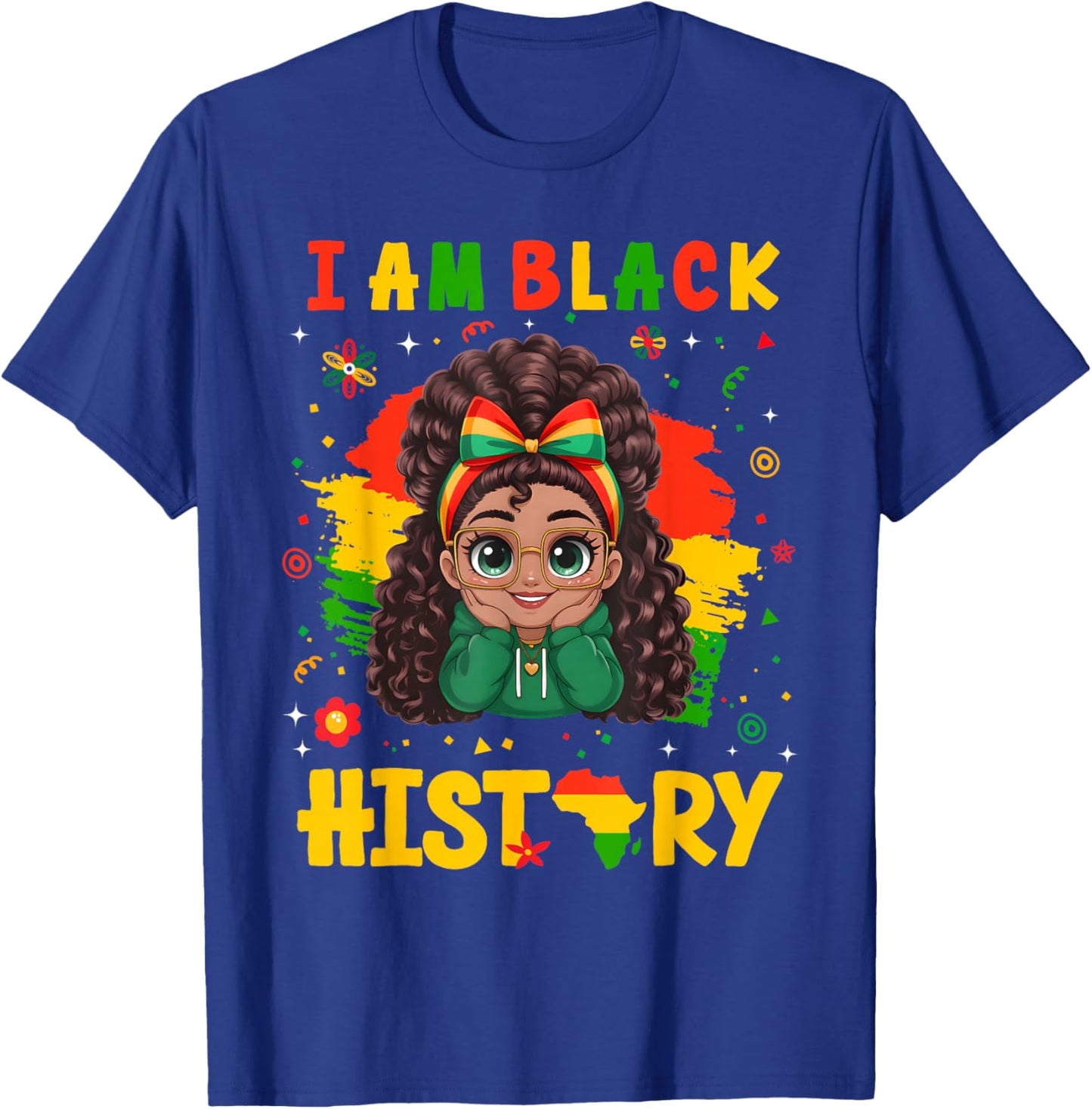 I Am Black History Afro Girl Melanin Princess Kids T-Shirt - T-Shirt | Royal