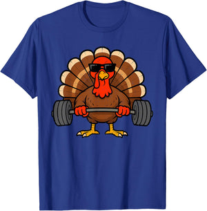Funny Turkey Gym Workout Thanksgiving Fitness Gymer Men Boys T-Shirt - T-Shirt | Royal
