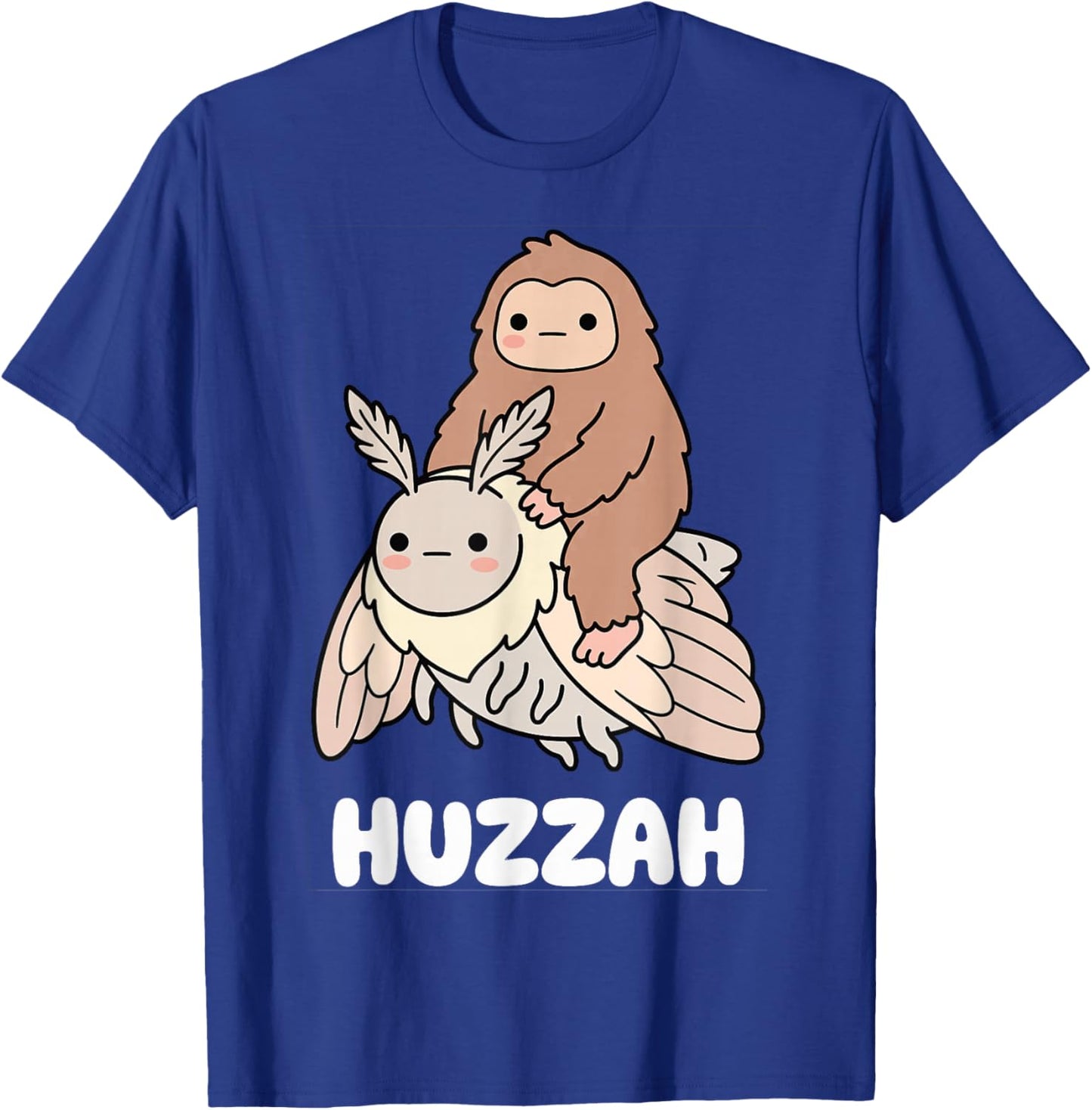 Huzzah Bigfoot Sasquatch Mothman Funny Cryptid Kawaii T-Shirt - T-Shirt | Royal