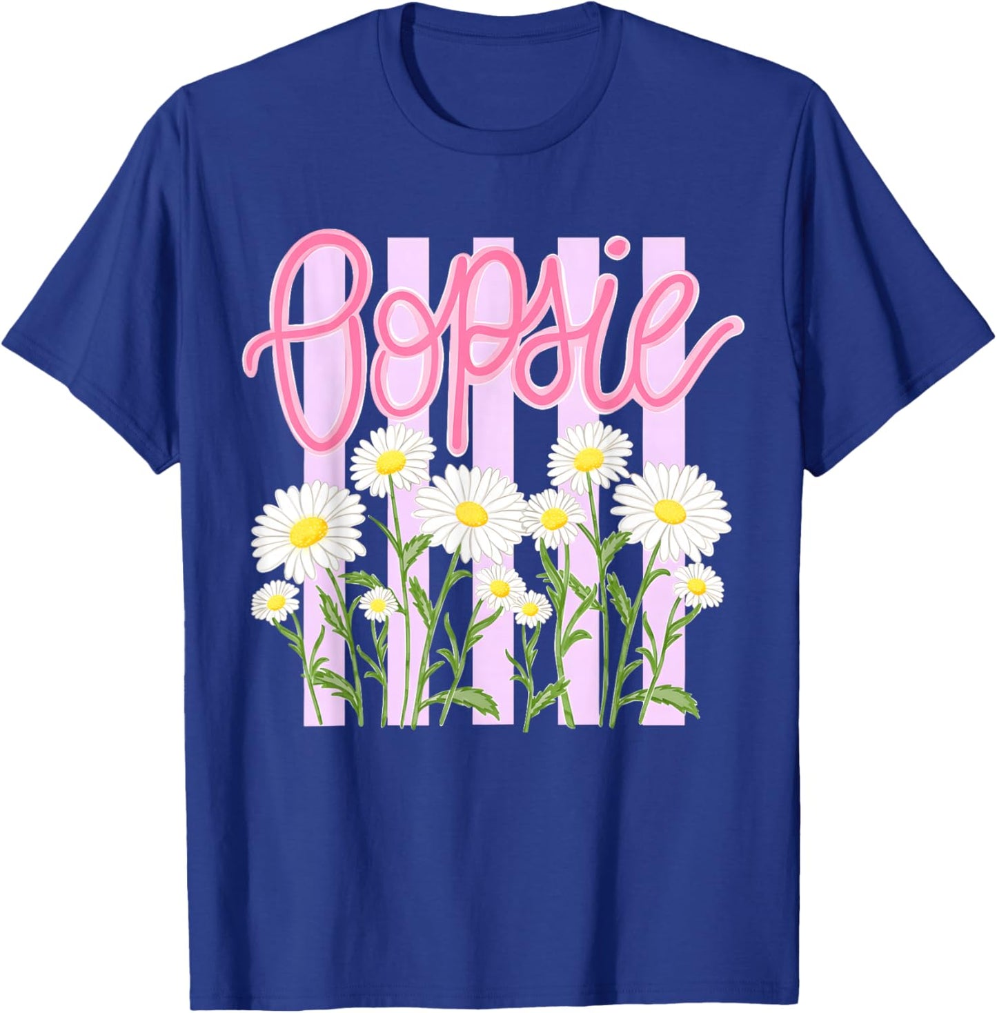 Oopsie Daisy Floral Summer Retro Striped Vintage Women T-Shirt - T-Shirt | Royal