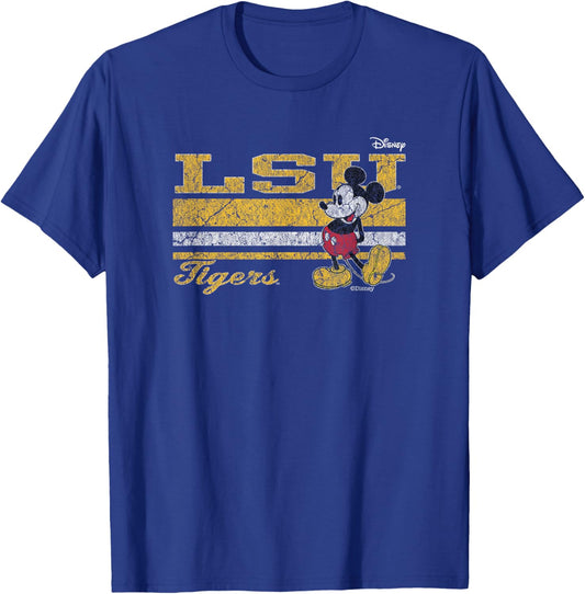 LSU Tigers Mickey Mouse Vintage Purple Officially Licensed T-Shirt - T-Shirt | Royal