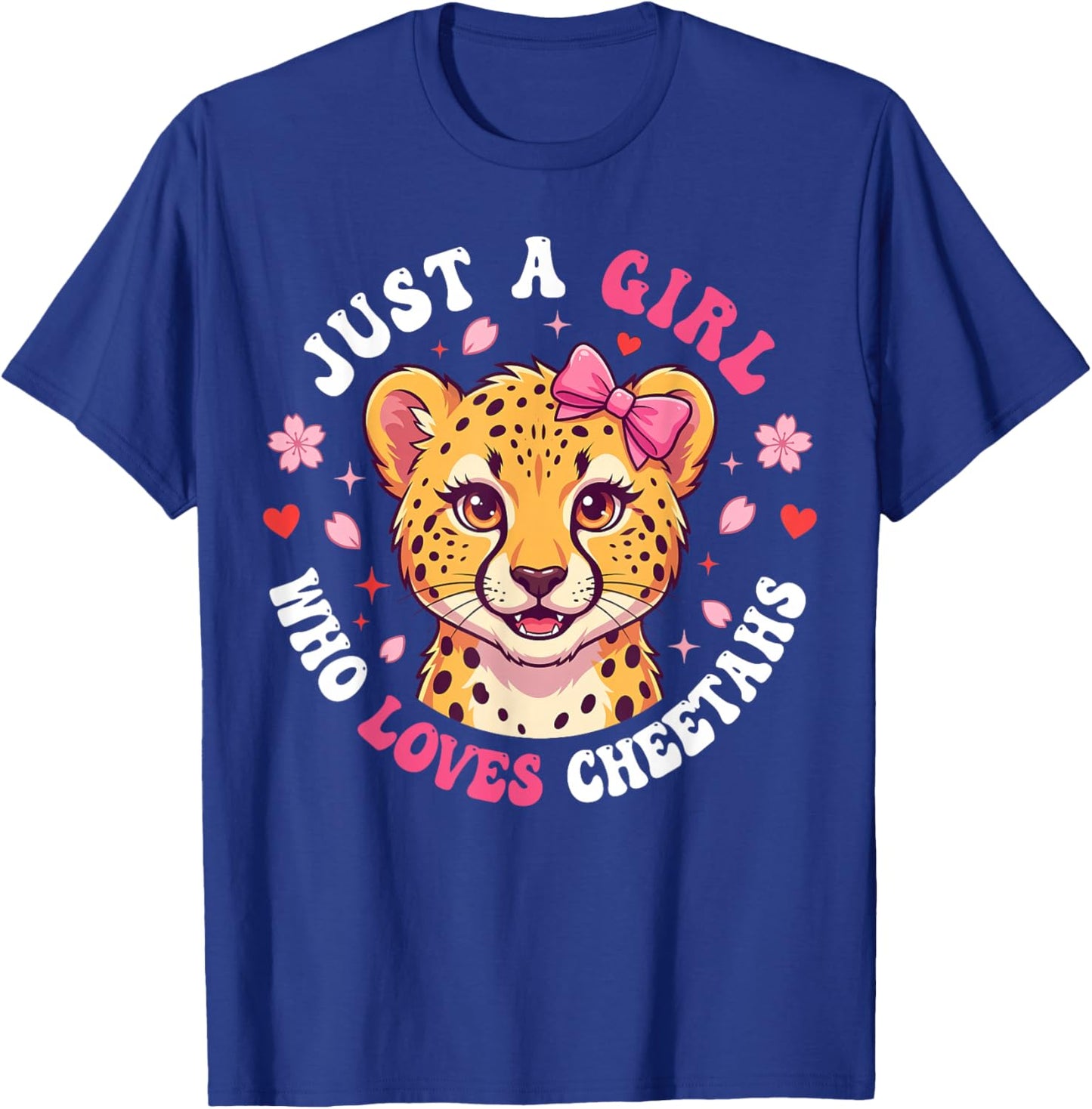 Cute Cheetah Girl Loves Safari Animal Graphic for Kids T-Shirt - T-Shirt | Royal