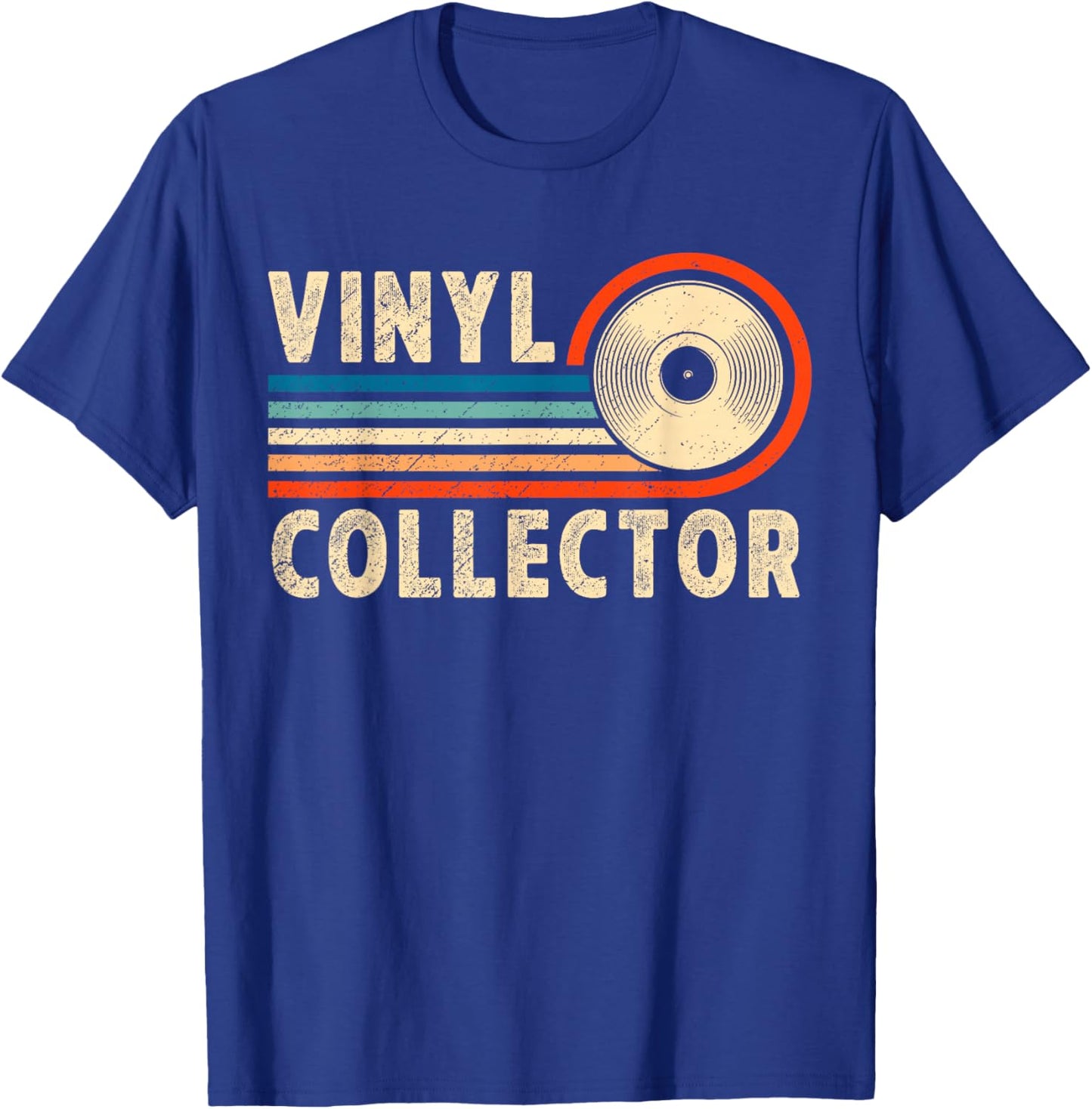 Vinyl Collector Retro Vinyl Record Collector T-Shirt - T-Shirt | Royal