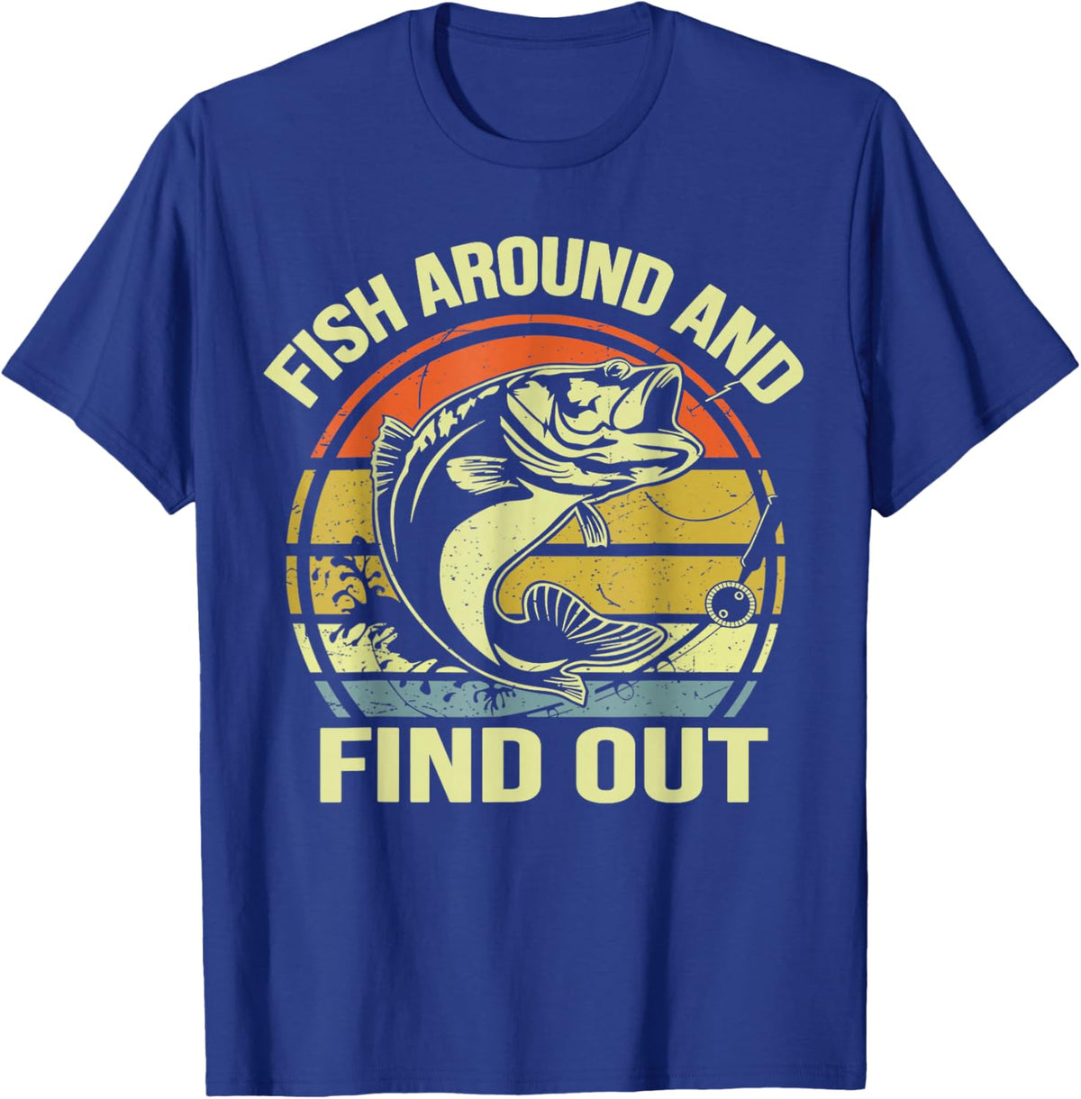 Vintage Fish Around and Find Out Funny Fishing Fisherman T-Shirt - T-Shirt | Royal