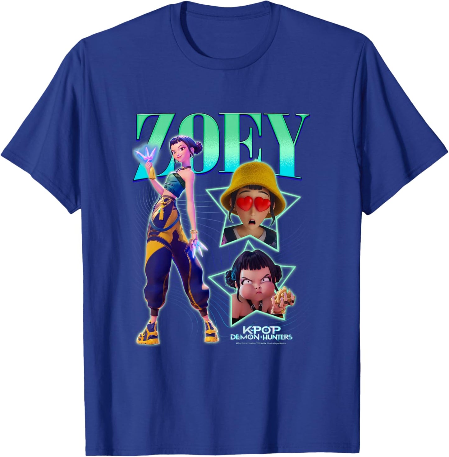 Kpop Demon Hunters Halloween Zoey Showcase Y2K Style Poster T-Shirt - T-Shirt | Royal