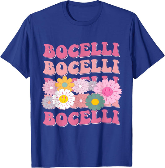Girl Retro Bocelli First Name Personalized Groovy 80's T-Shirt - T-Shirt | Royal