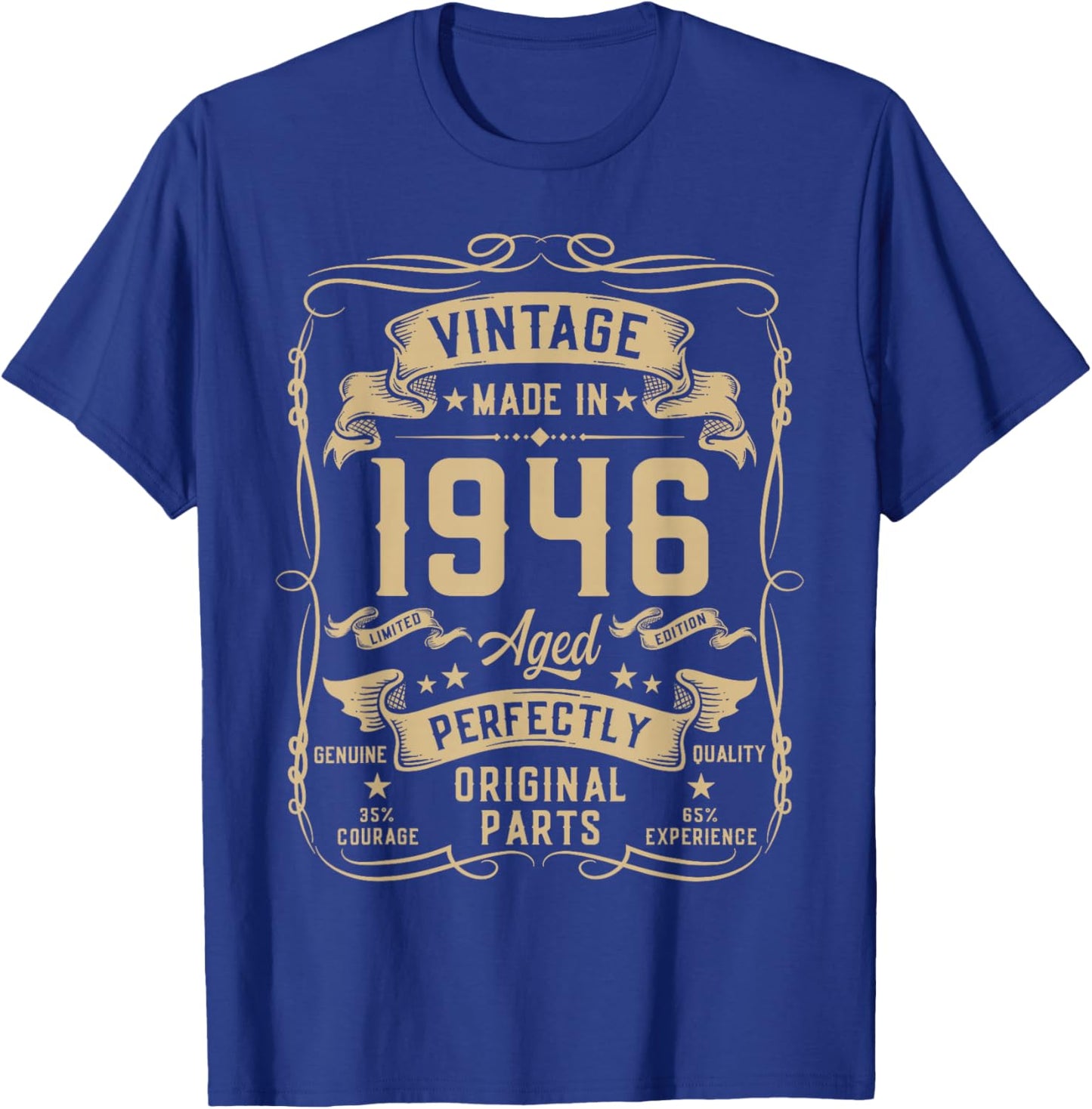Vintage 1946 80yr 80th Birthday Gifts 80 Years Old T-Shirt - T-Shirt | Royal