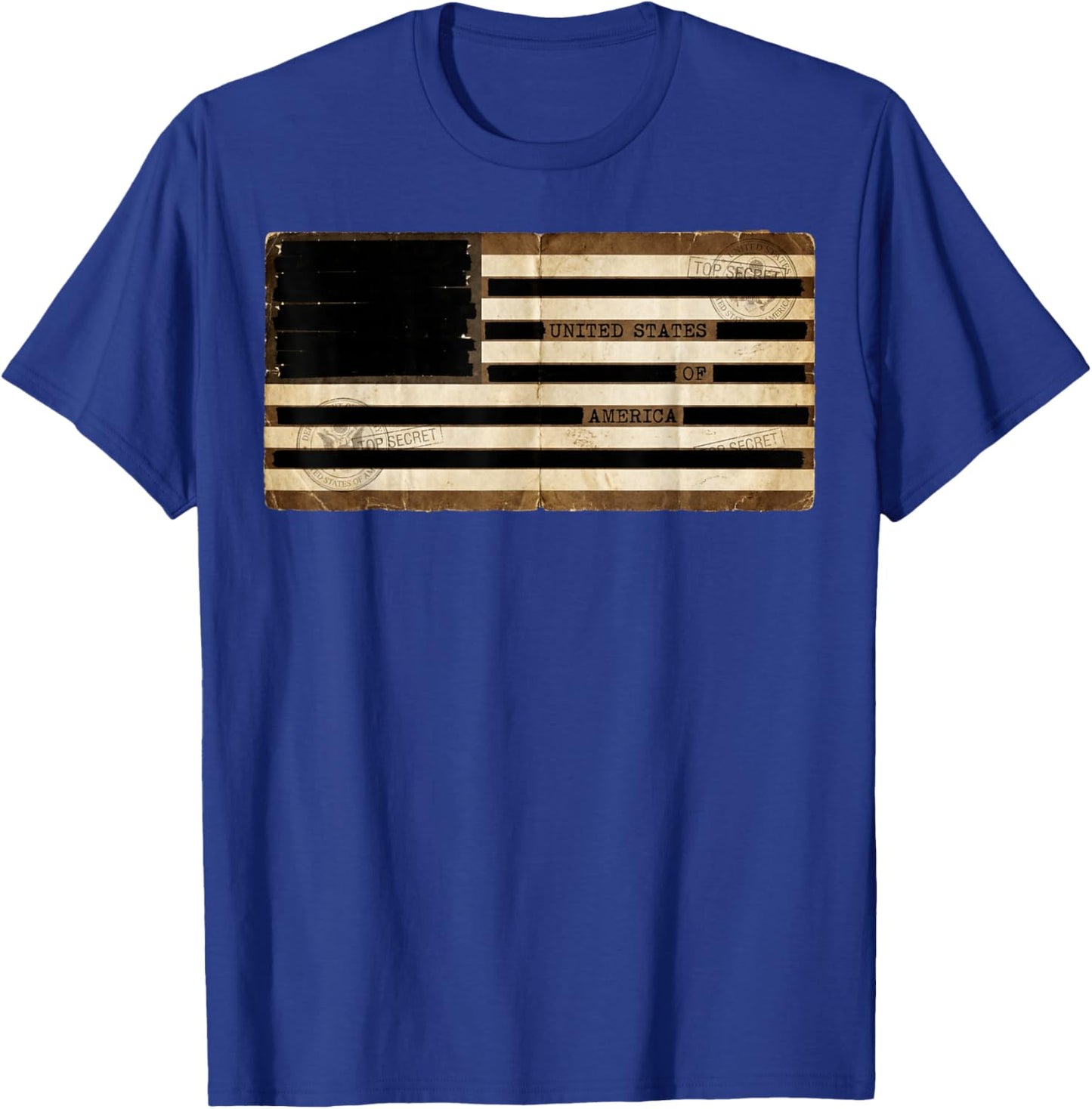 Censored Documents American Flag | United States of America T-Shirt - T-Shirt | Royal