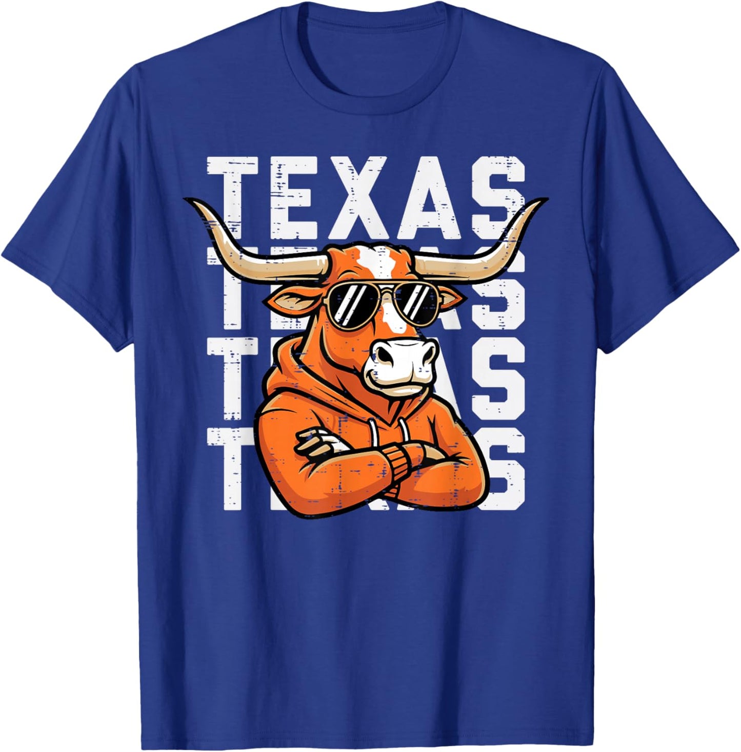 Bull Cow Sunglasses Girls Youth Teen Kids Men Women Boys T-Shirt - T-Shirt | Royal