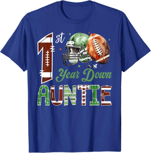 Auntie of The 1 Year Old Football 1st Birthday Boy Party T-Shirt - T-Shirt | Royal