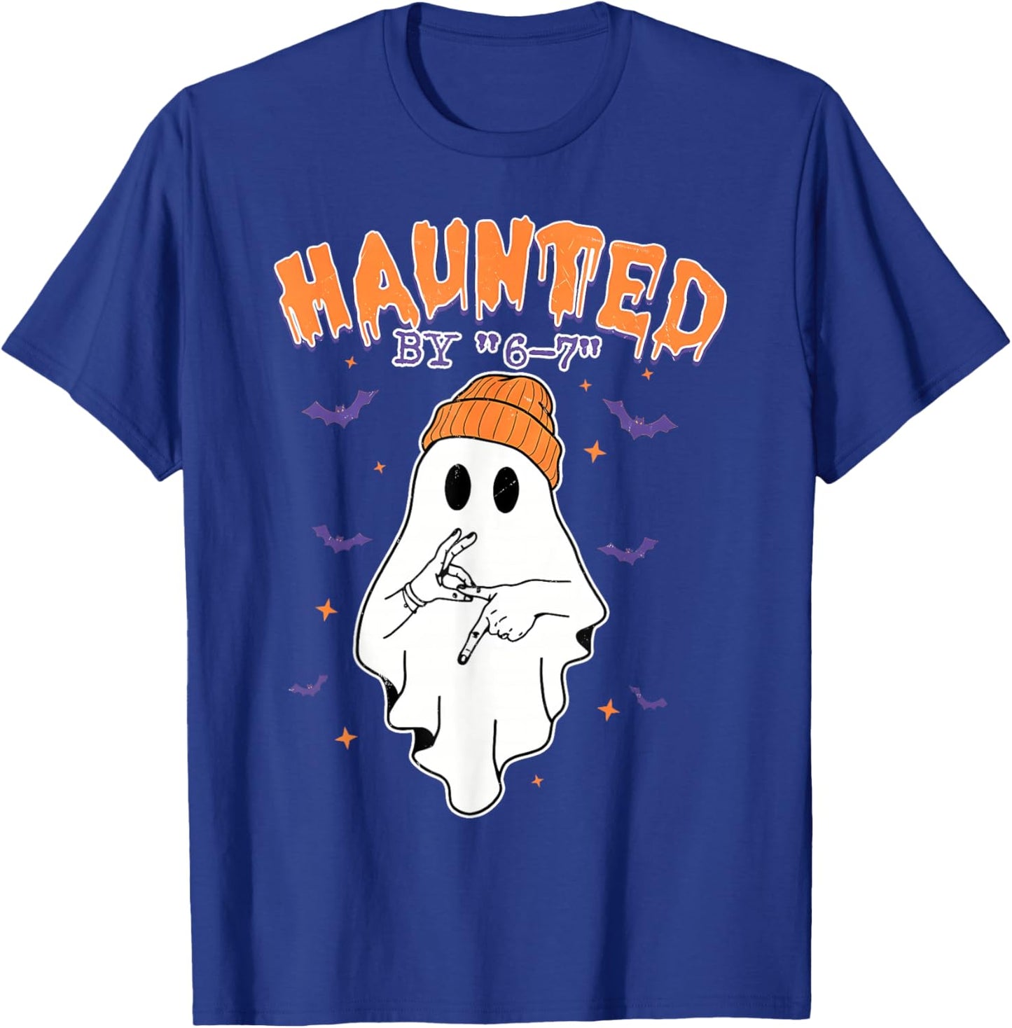 Haunted by 6-7 Ghost Halloween Funny Style Meme Six Seven 67 T-Shirt - T-Shirt | Royal