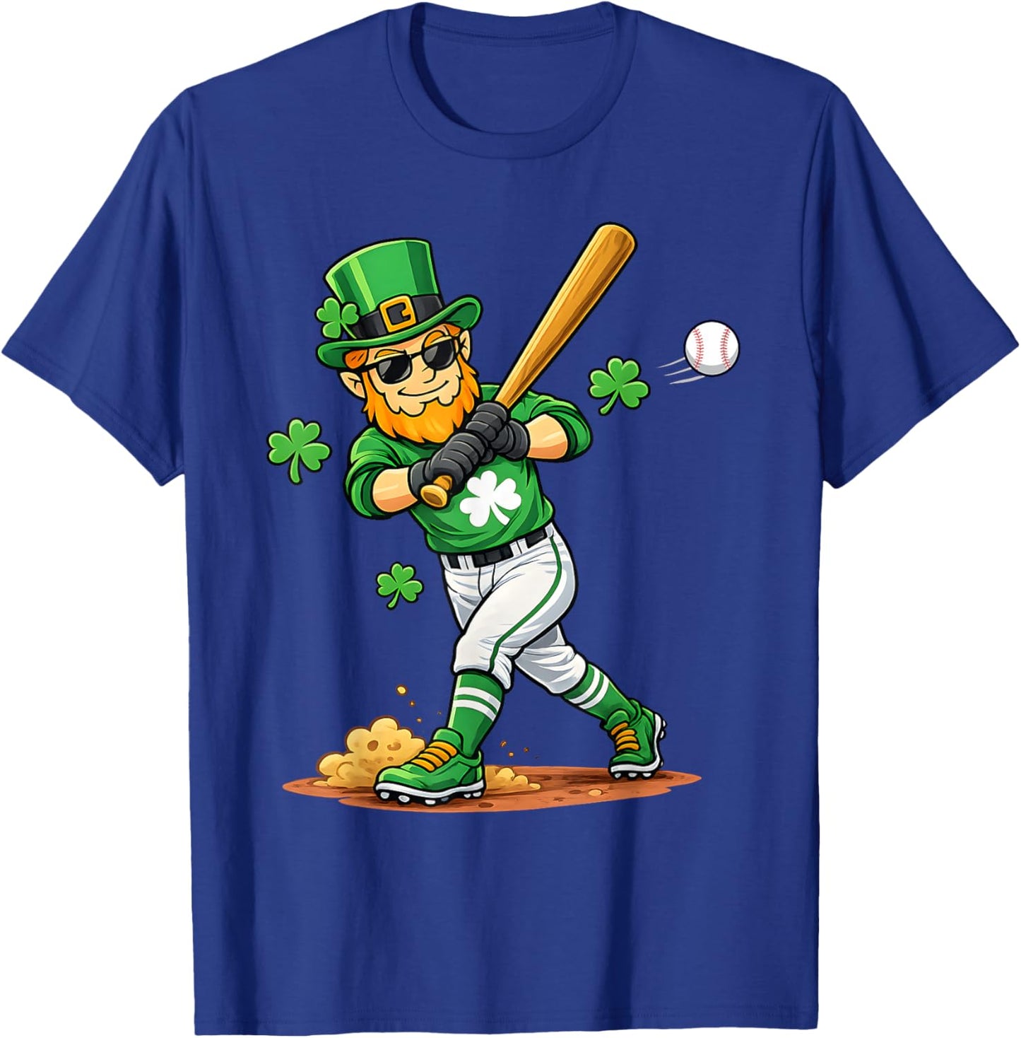 Leprechaun Playing Baseball St Patricks Day Sports Kids Boys T-Shirt - T-Shirt | Royal