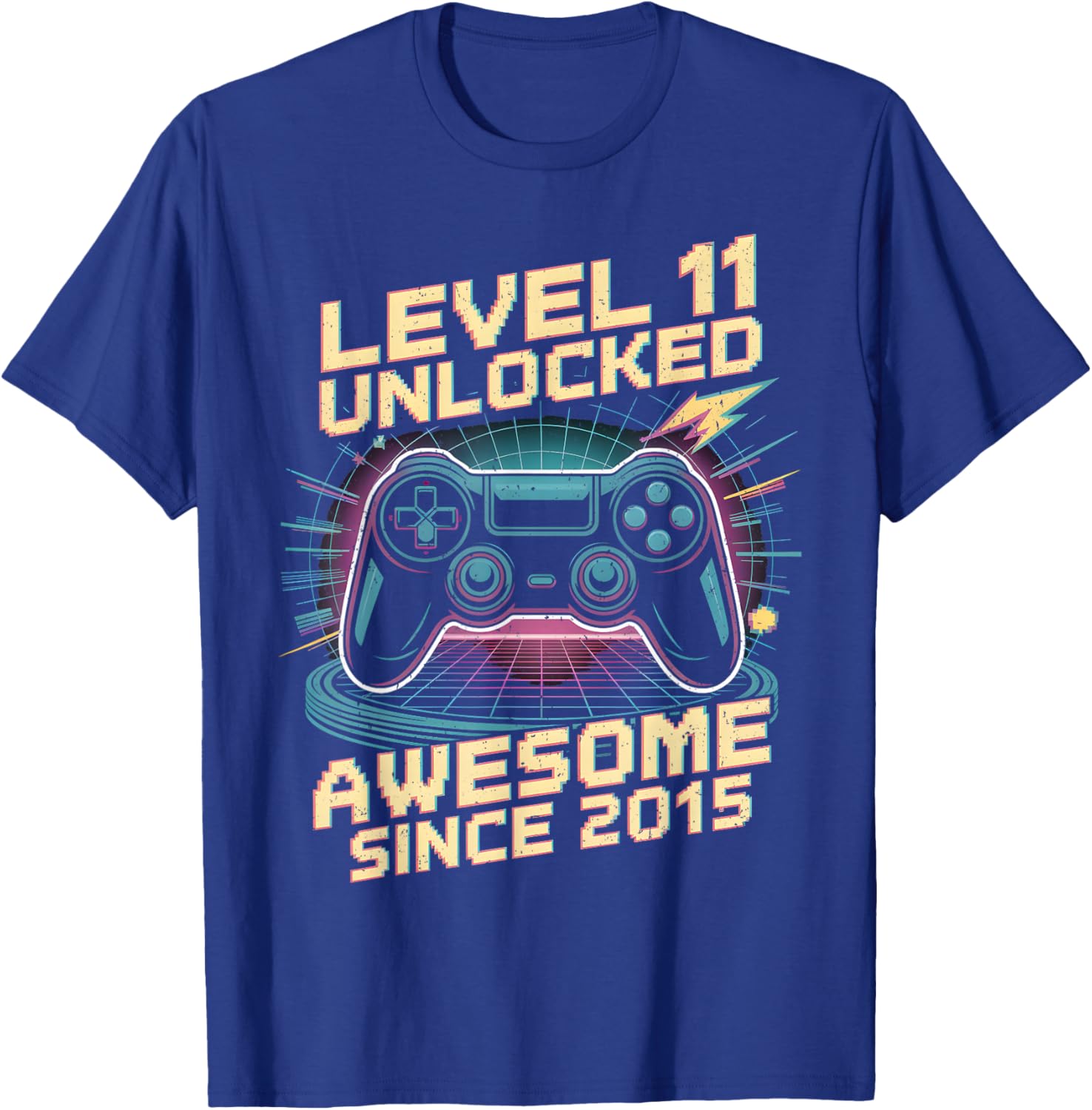 11 Year Old Boy Level 11 Gamer 2015 11th Birthday Party Gift T-Shirt - T-Shirt | Royal