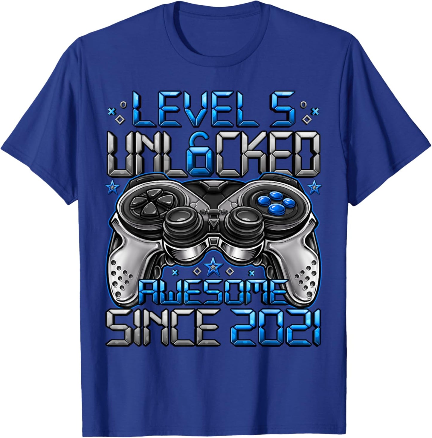 Level 5 Unlocked 5 Year Old Gifts Boys 5th Birthday Boy T-Shirt - T-Shirt | Royal