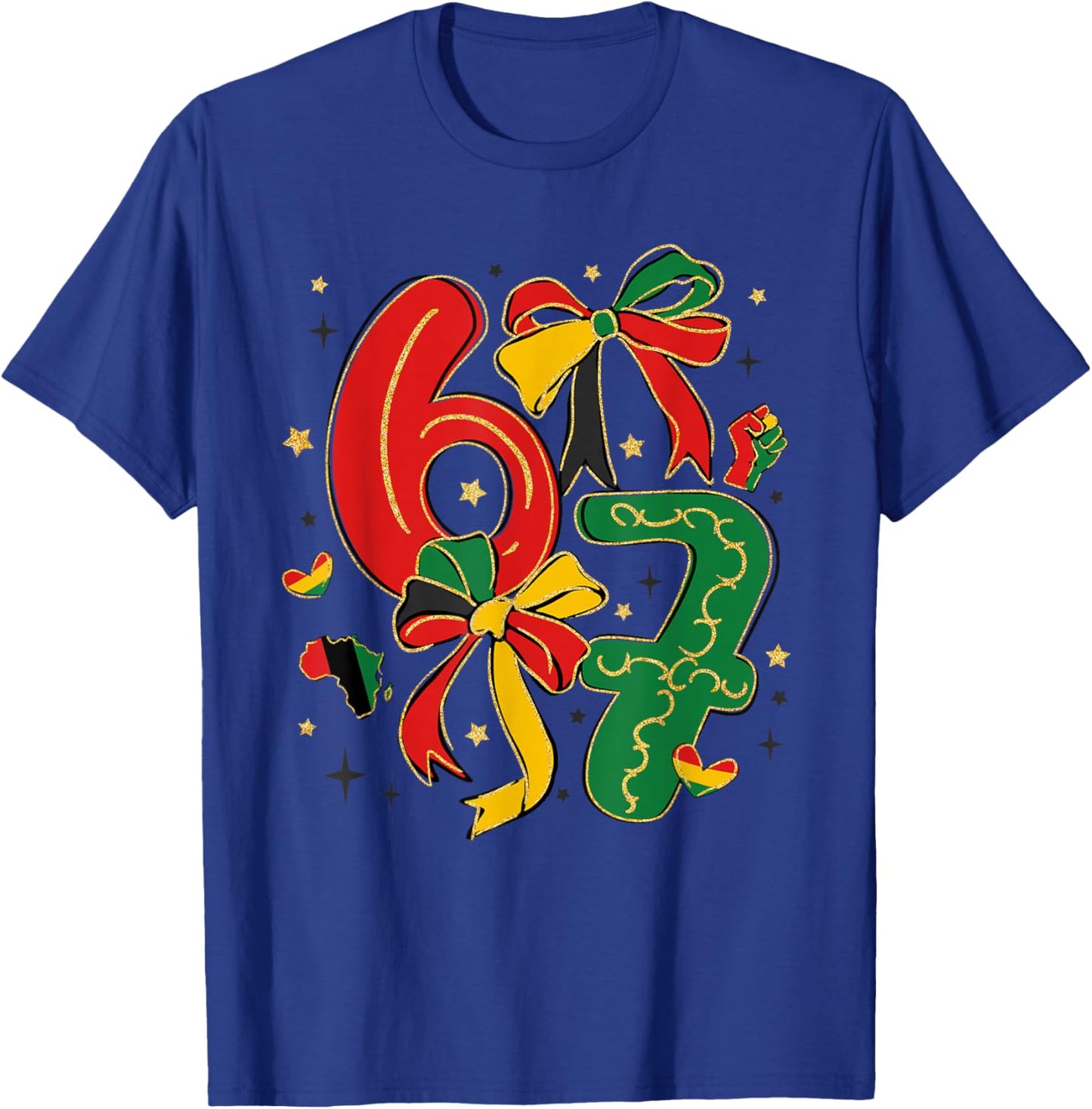 67 Black History Six Seven Coquette Bow Women Girls Kids T-Shirt - T-Shirt | Royal