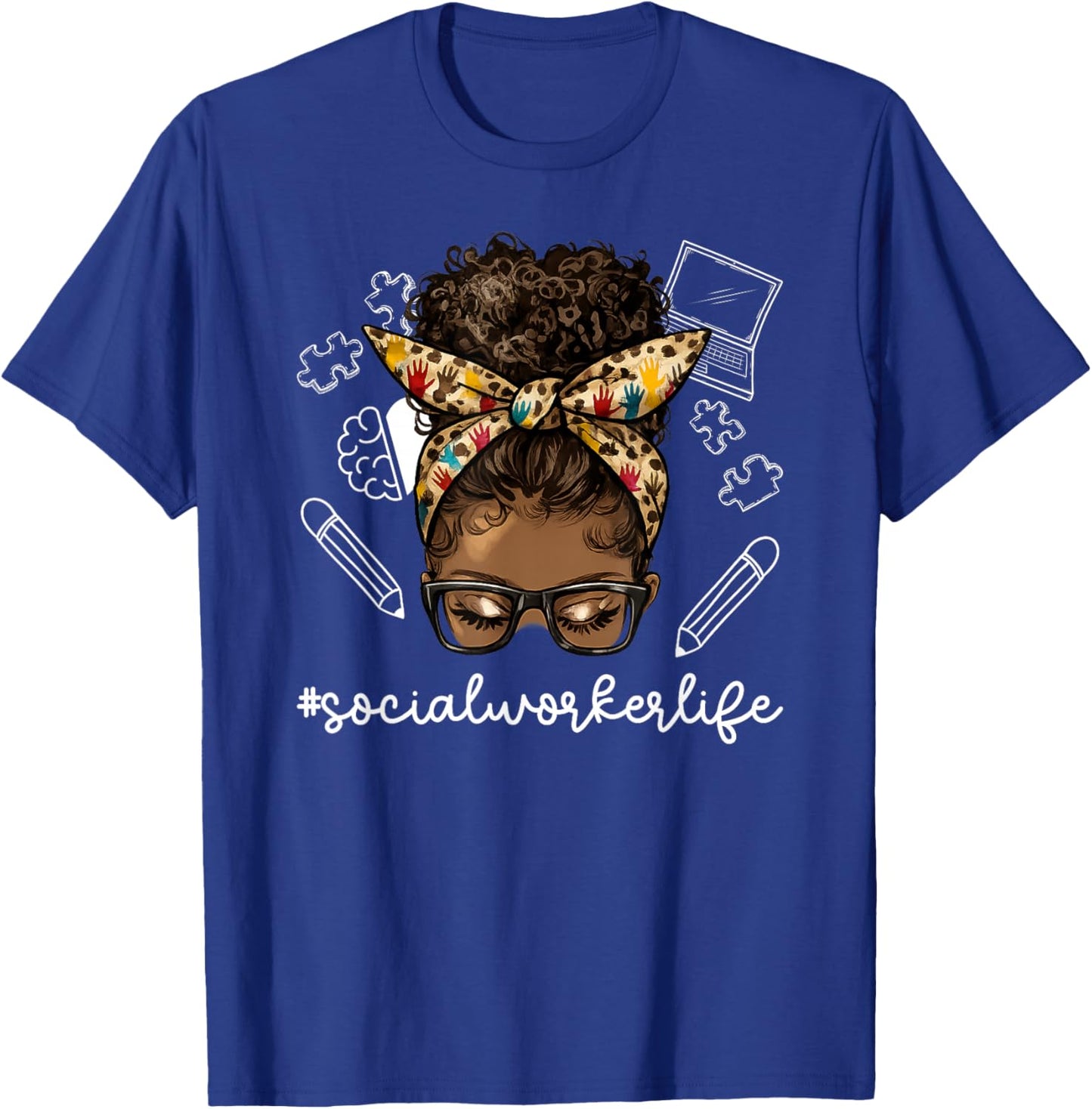 Black Social Worker Life African American Social Workers T-Shirt - T-Shirt | Royal