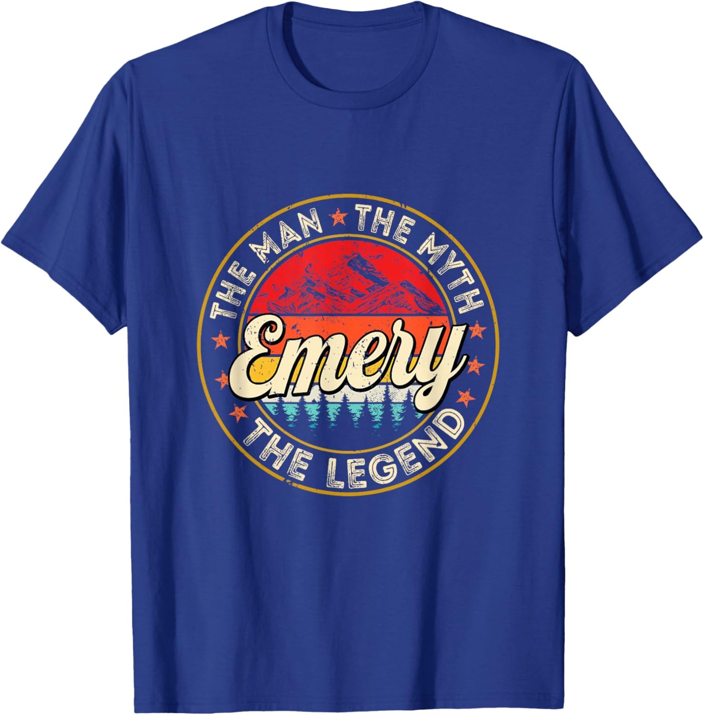 Emery The Man The Myth The Legend Personalized Name T-Shirt - T-Shirt | Royal