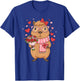 Valentine Capybara Leopard Heart Women Girl T-Shirt - T-Shirt | Royal