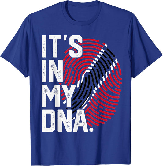 Trinidad and Tobago Roots Flag Fingerprint Graphic Patriotic T-Shirt - T-Shirt | Royal