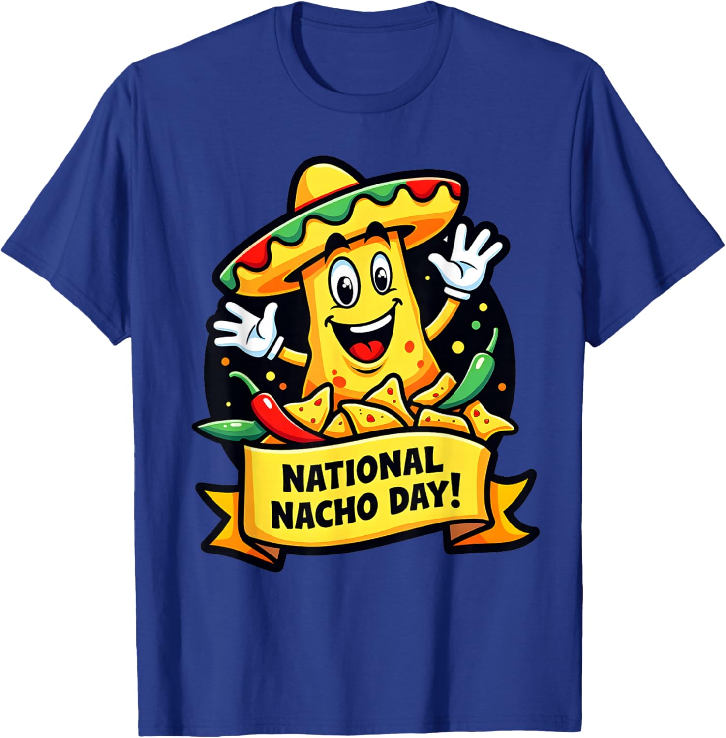Funny Nacho Day Food Lover Design for Adults Men Women Kids T-Shirt - T-Shirt | Royal