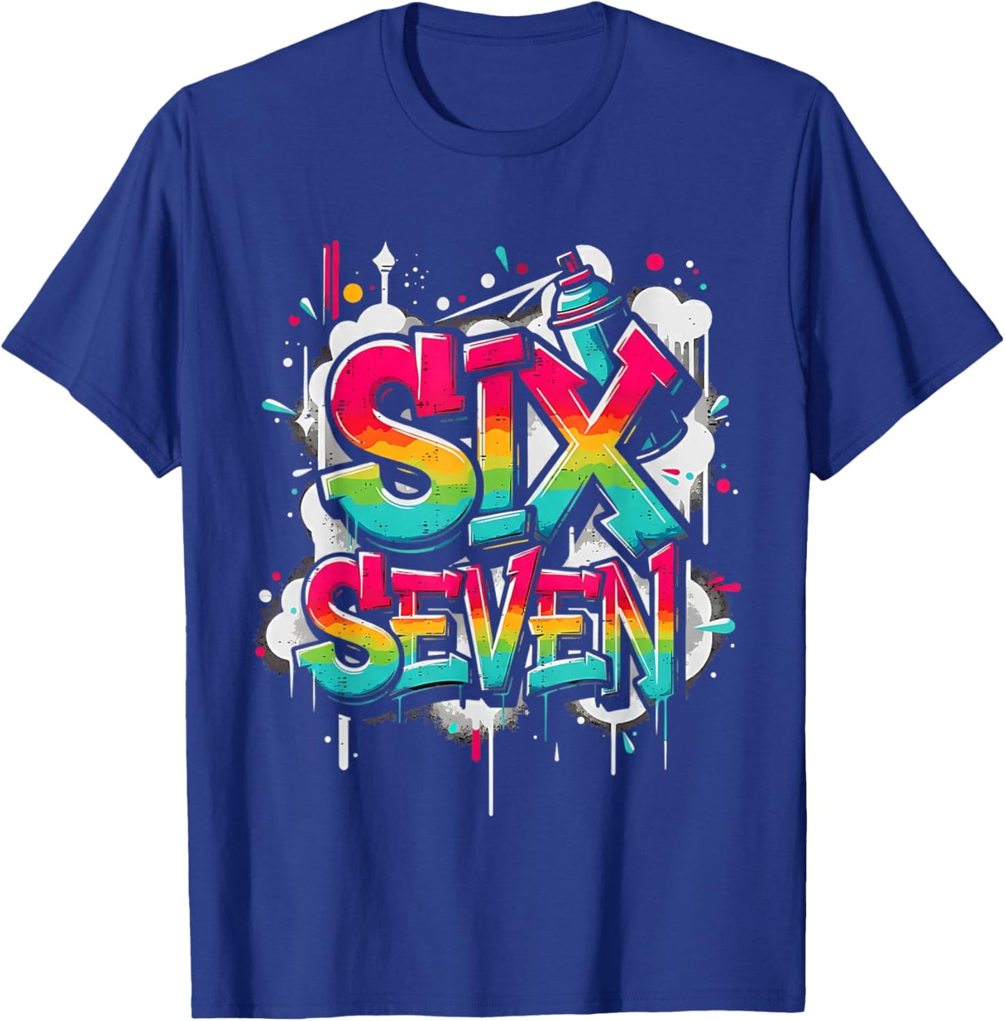 67 Graffiti Meme Funny Six Seven Gen Alpha Slang Men Boys T-Shirt - T-Shirt | Royal