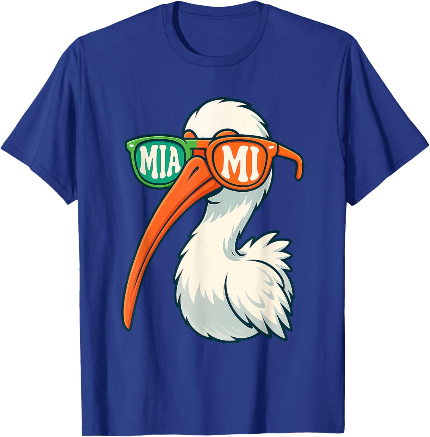 White Ibis with Sunglasses American Vintage Style T-Shirt - T-Shirt | Royal