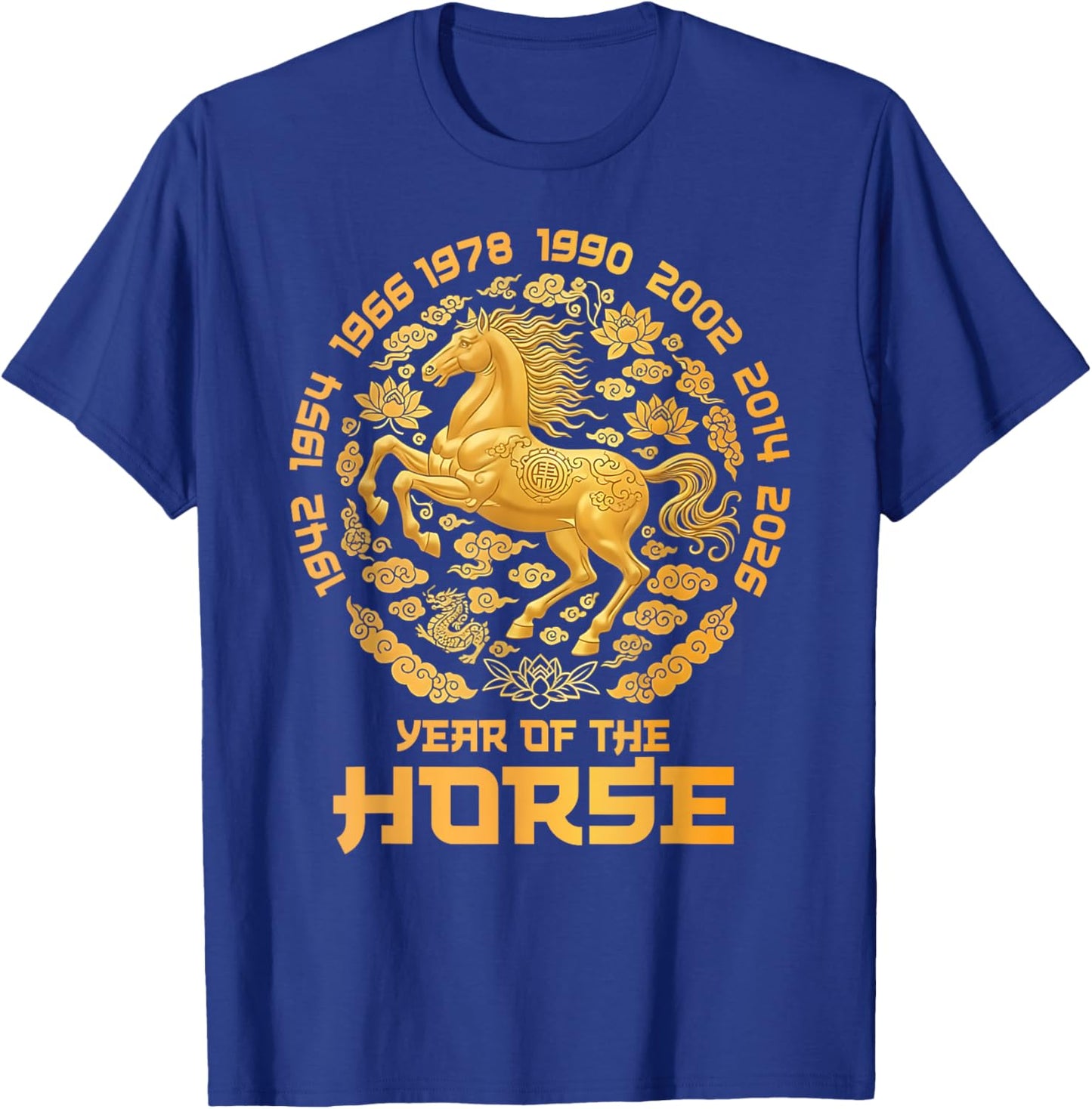 Chinese New Year 2026 Year of The Horse Lunar Golden Horse T-Shirt - T-Shirt | Royal