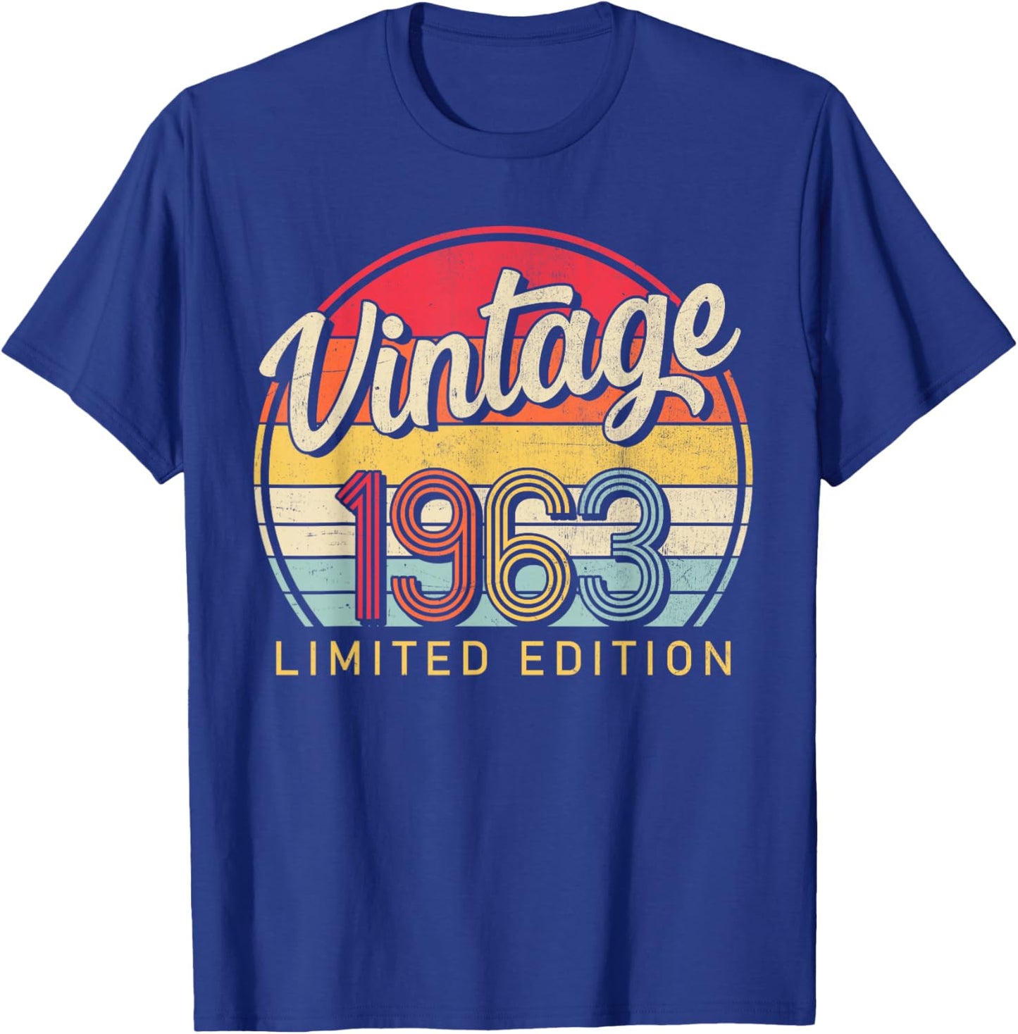 Limited Edition Retro Style 60's Born Vintage 1963 Birthday T-Shirt - T-Shirt | Royal