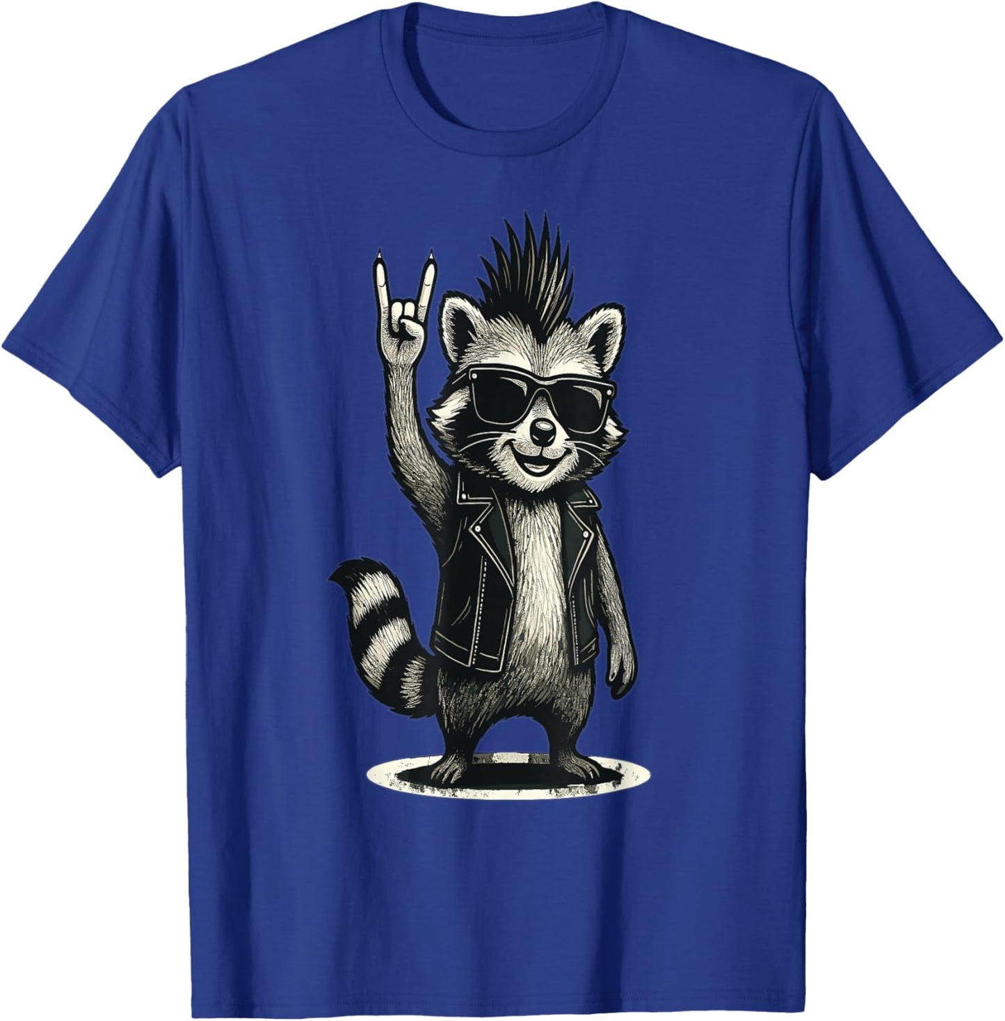 Raccoon Punk Rock Music Vintage Funny Racoon for Man T-Shirt - T-Shirt | Royal