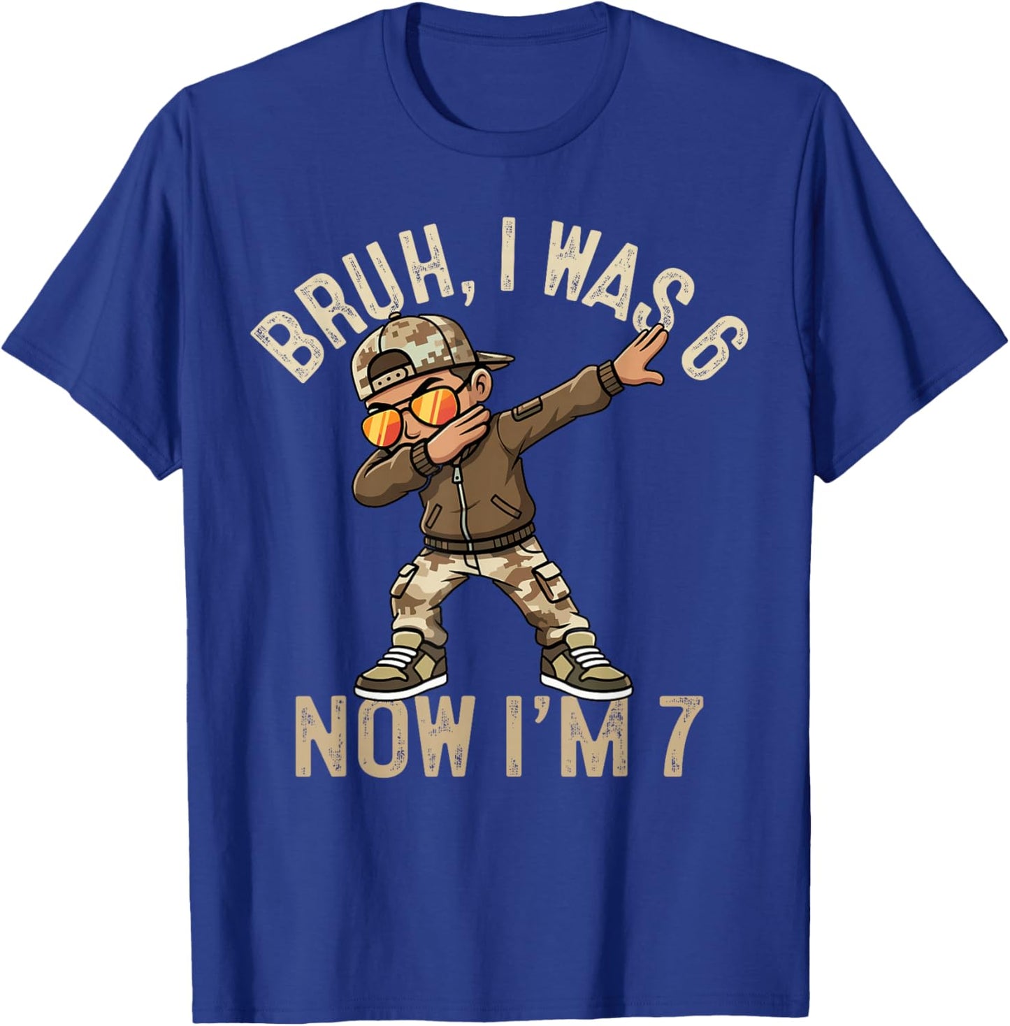 I was 6 Now I'm 7 Year Old 7th Birthday 67 Dabbing Boys Kids T-Shirt - T-Shirt | Royal