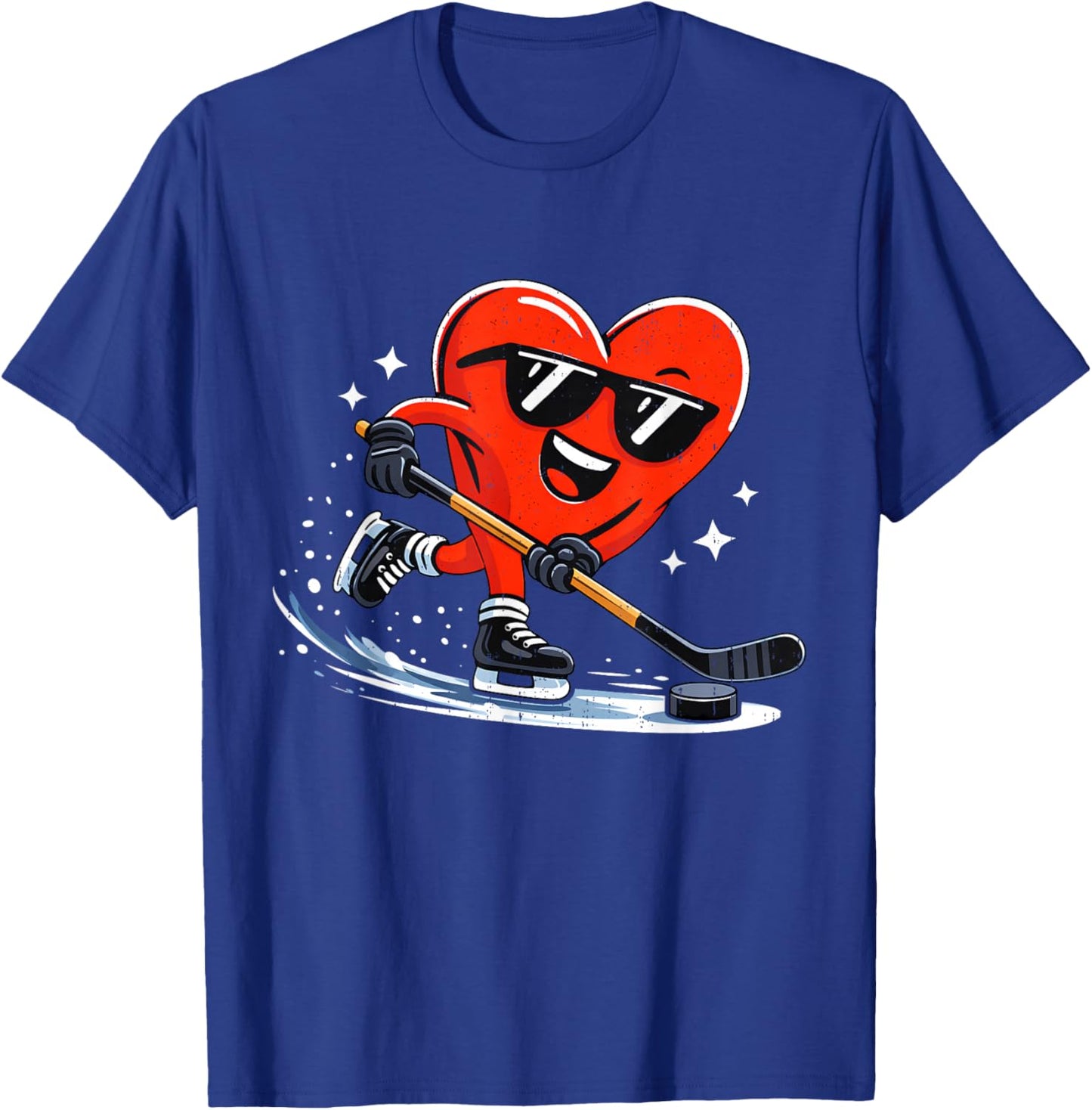Valentine Hockey Heart Sport Valentines Day Men Boys Kids T-Shirt - T-Shirt | Royal