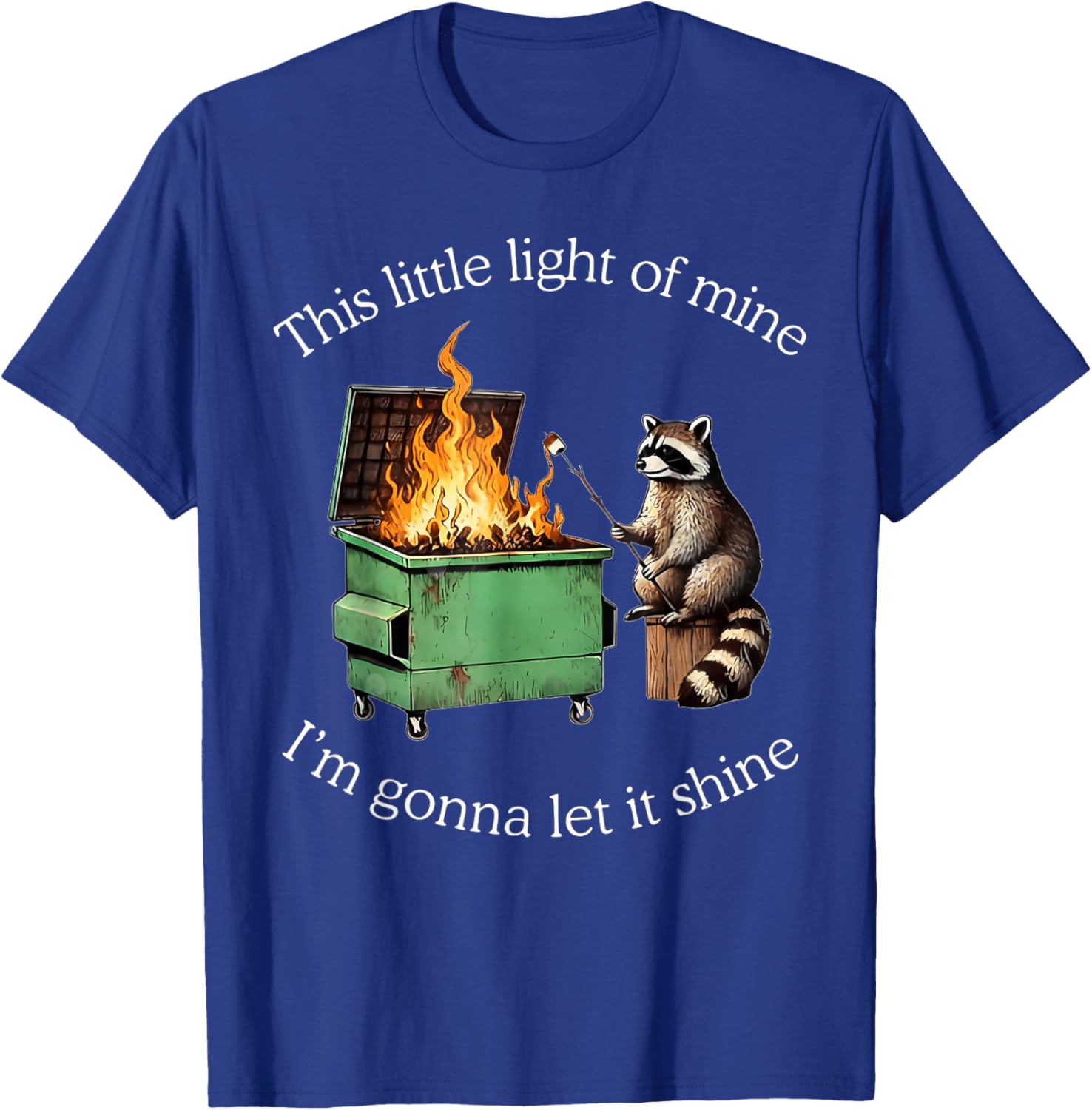 This Little Light of Mine Raccoon Dumpster Fire Meme T-Shirt - T-Shirt | Royal