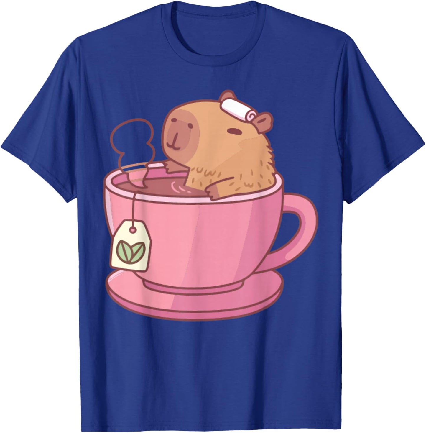 Cute Capybara Tea Aesthetic Women Girls Cozy T-Shirt - T-Shirt | Royal