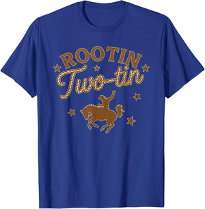 Rootin Two-tin It's My 2nd Birthday Cowboy Rodeo 2 Years Old T-Shirt - T-Shirt | Royal
