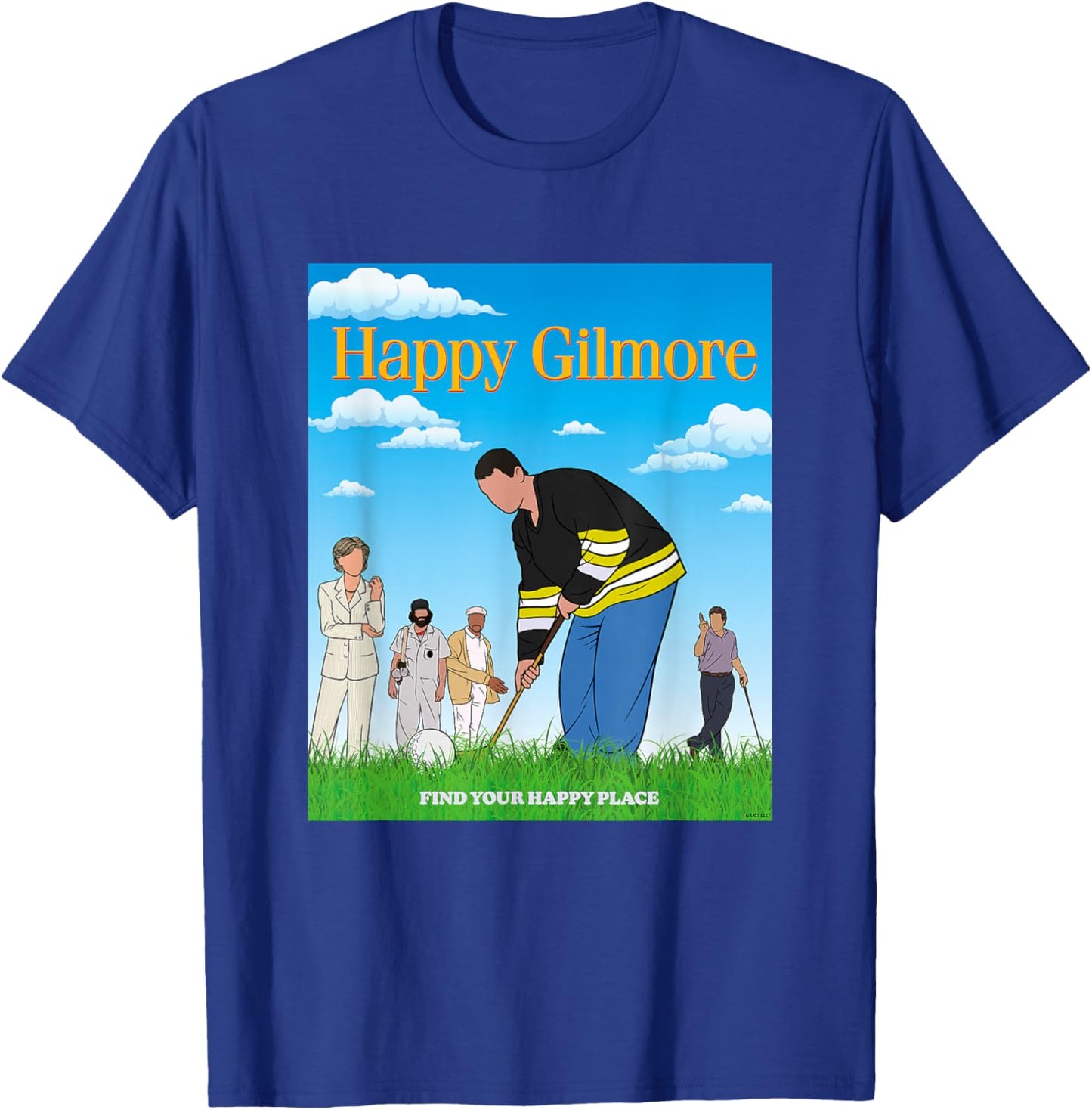 Happy Gilmore 30th Anniversary Happy Place T-Shirt - T-Shirt | Royal