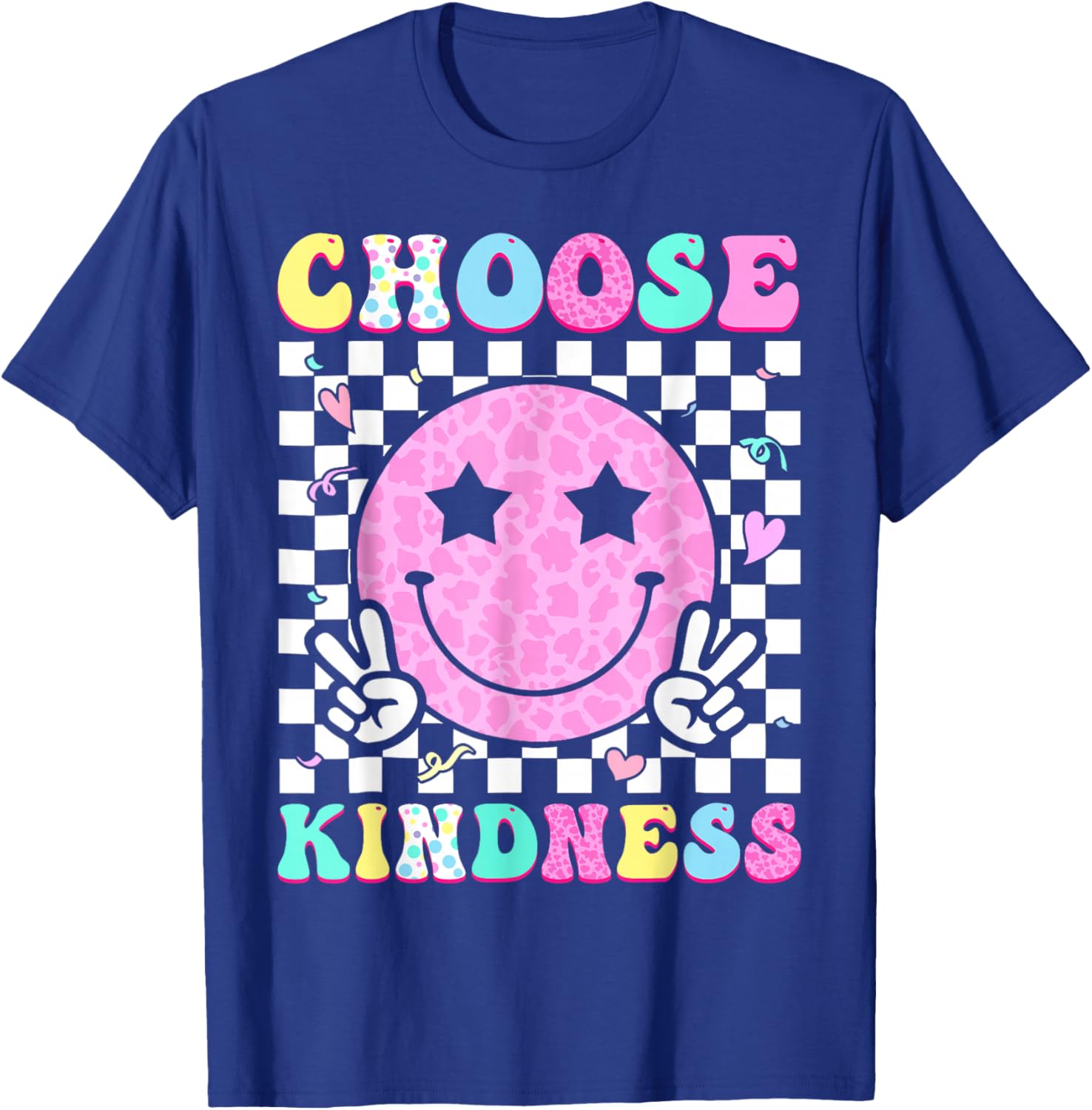 Groovy Choose Kindness Retro Be Kind Inspirational T-Shirt - T-Shirt | Royal