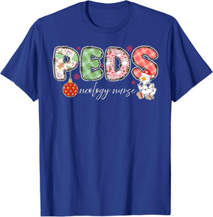 PEDS Oncology Nurse Silly Goose Christmas Pediatric Hem Onc T-Shirt - T-Shirt | Royal