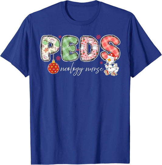 PEDS Oncology Nurse Silly Goose Christmas Pediatric Hem Onc T-Shirt - T-Shirt | Royal