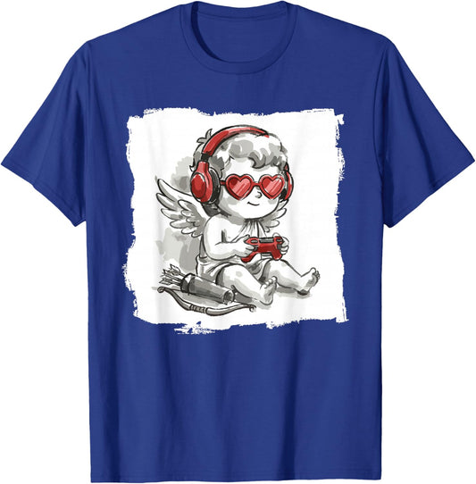 Video Games Cupid Gamer Funny St. Valentine's Day T-Shirt - T-Shirt | Royal